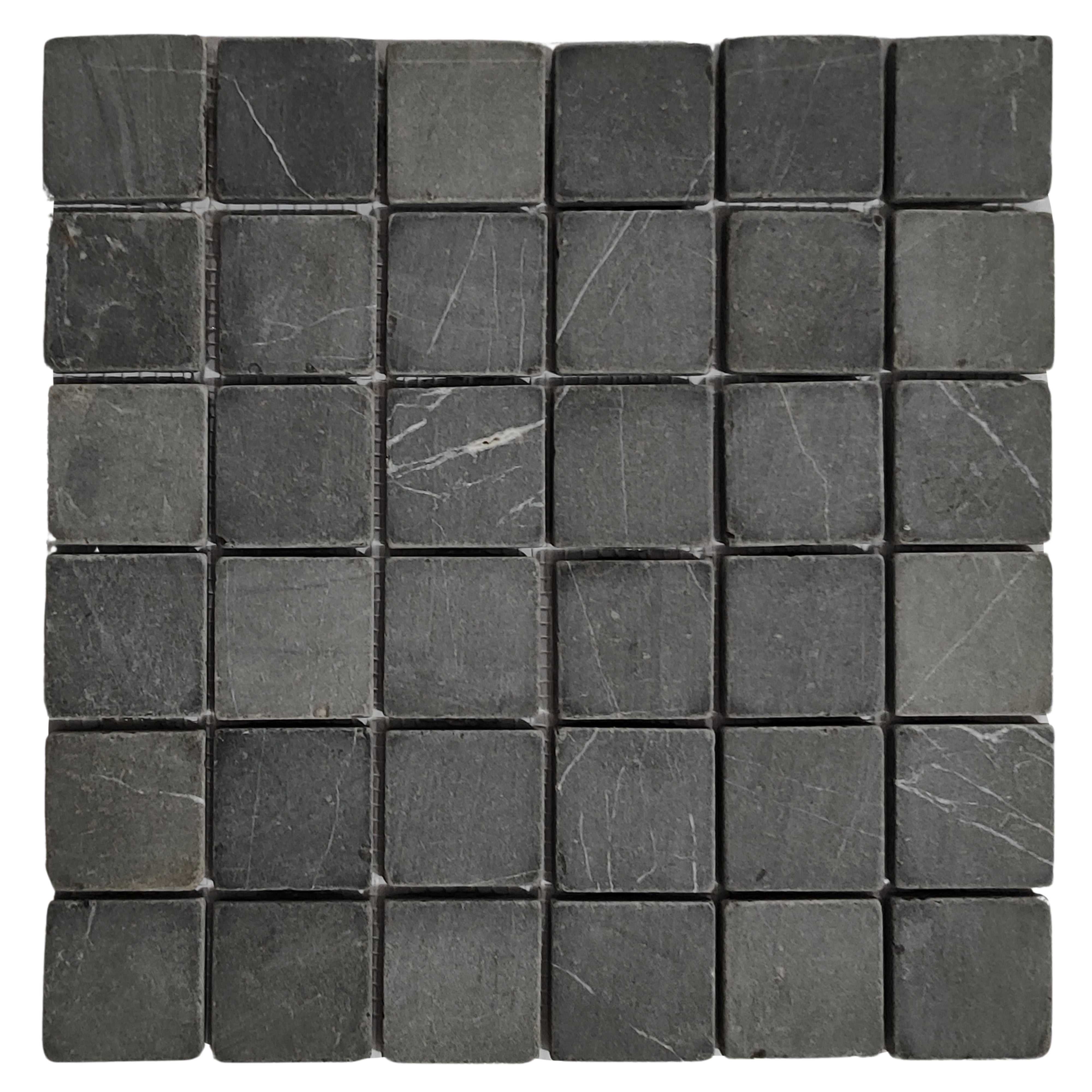 Sophisticated Dark Grey 2x2 Marble Mosaic Tiles – Elevate Your Space with Timeless Elegance!