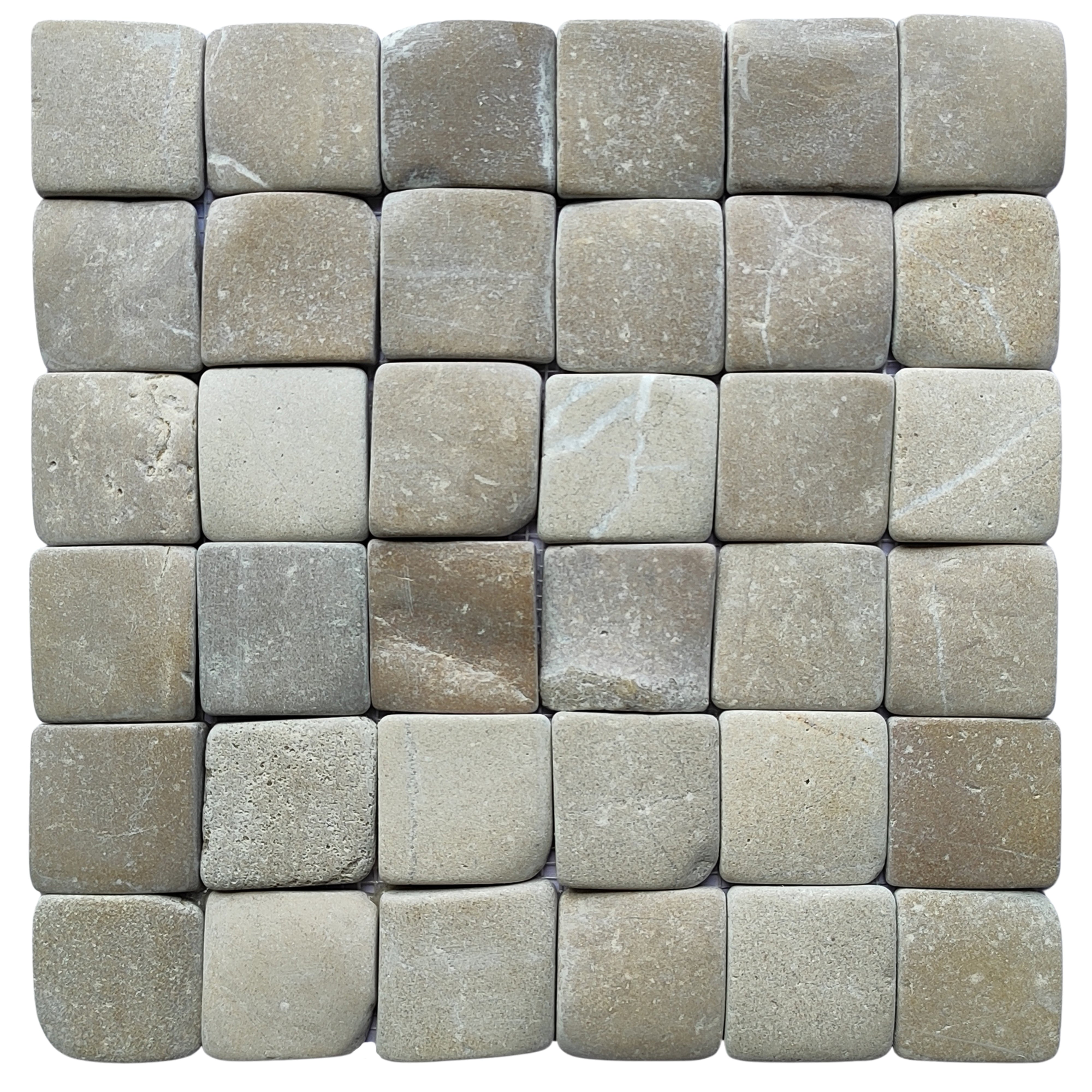 Elevate Your Interiors with Java Tan Pebble 2x2 Mosaic Tiles - Nature’s Elegance for Modern Living!