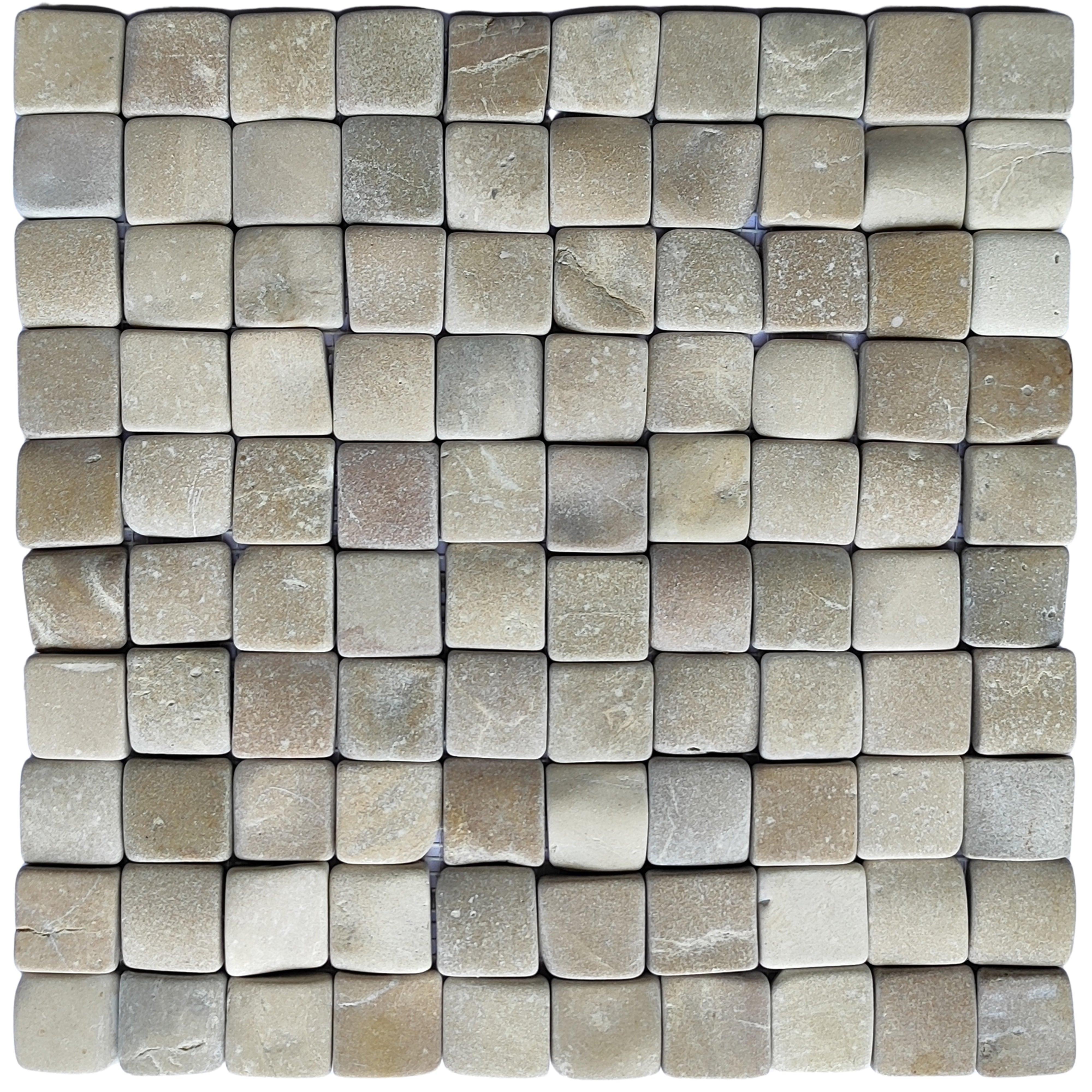 Elegant Java Tan Pebble Mosaic Tiles 1x1 - Transform Your Space with Nature's Beauty