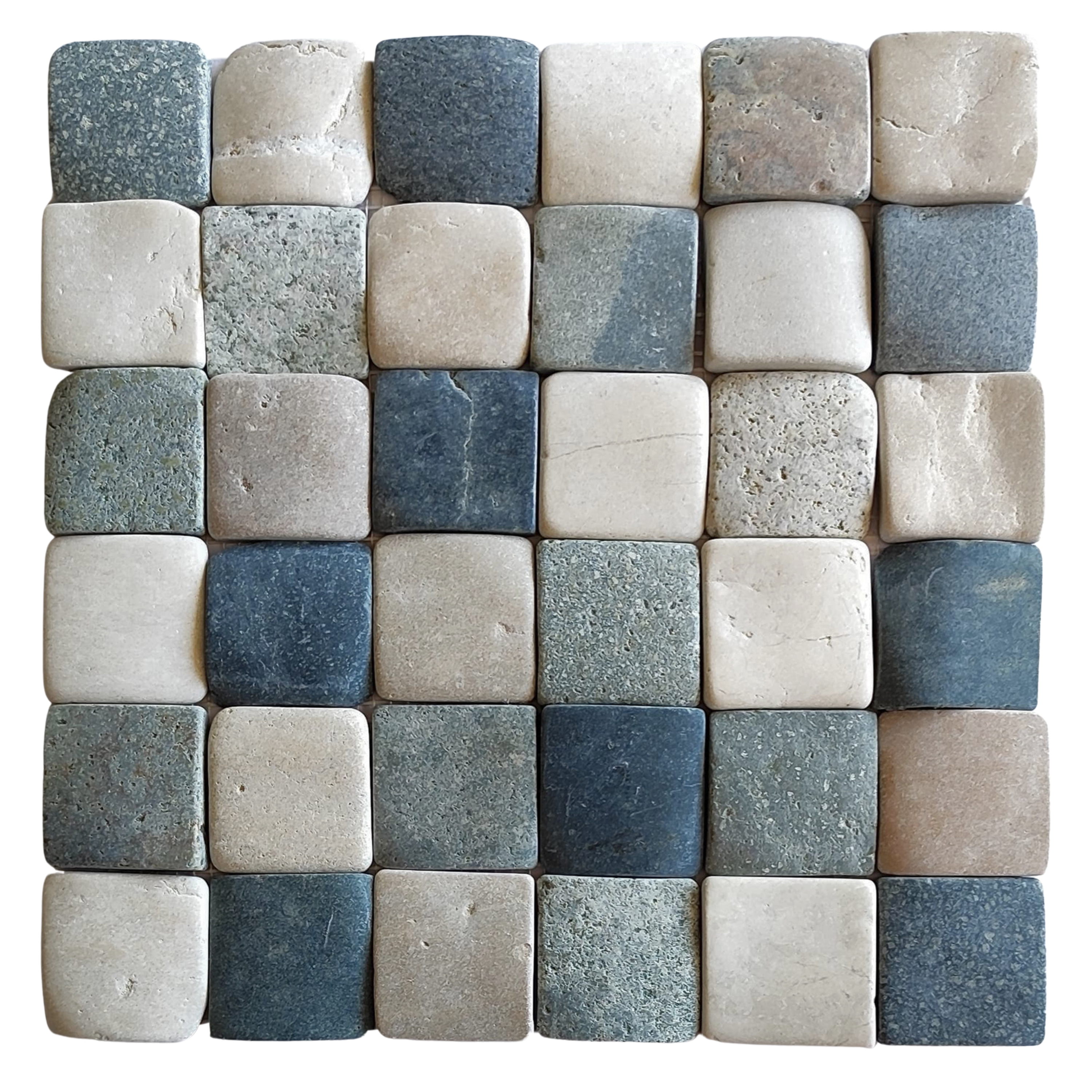 Vibrant 4-Color Pebble Mosaic Tiles - Elevate Your Space with Tile Hub!