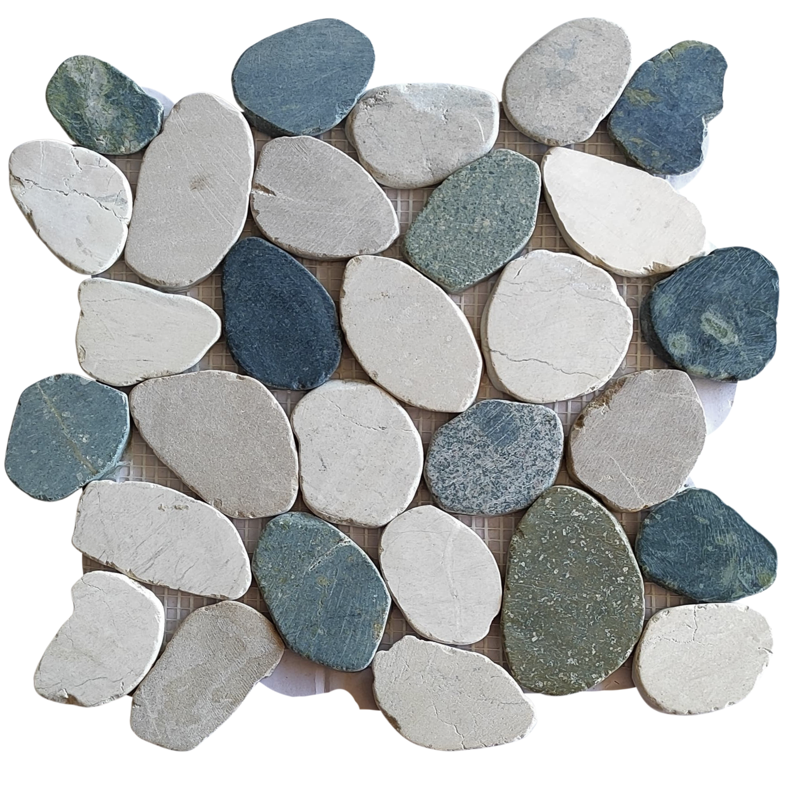 Serene Oasis XL Multi-Colored Pebble Tiles by Tile Hub