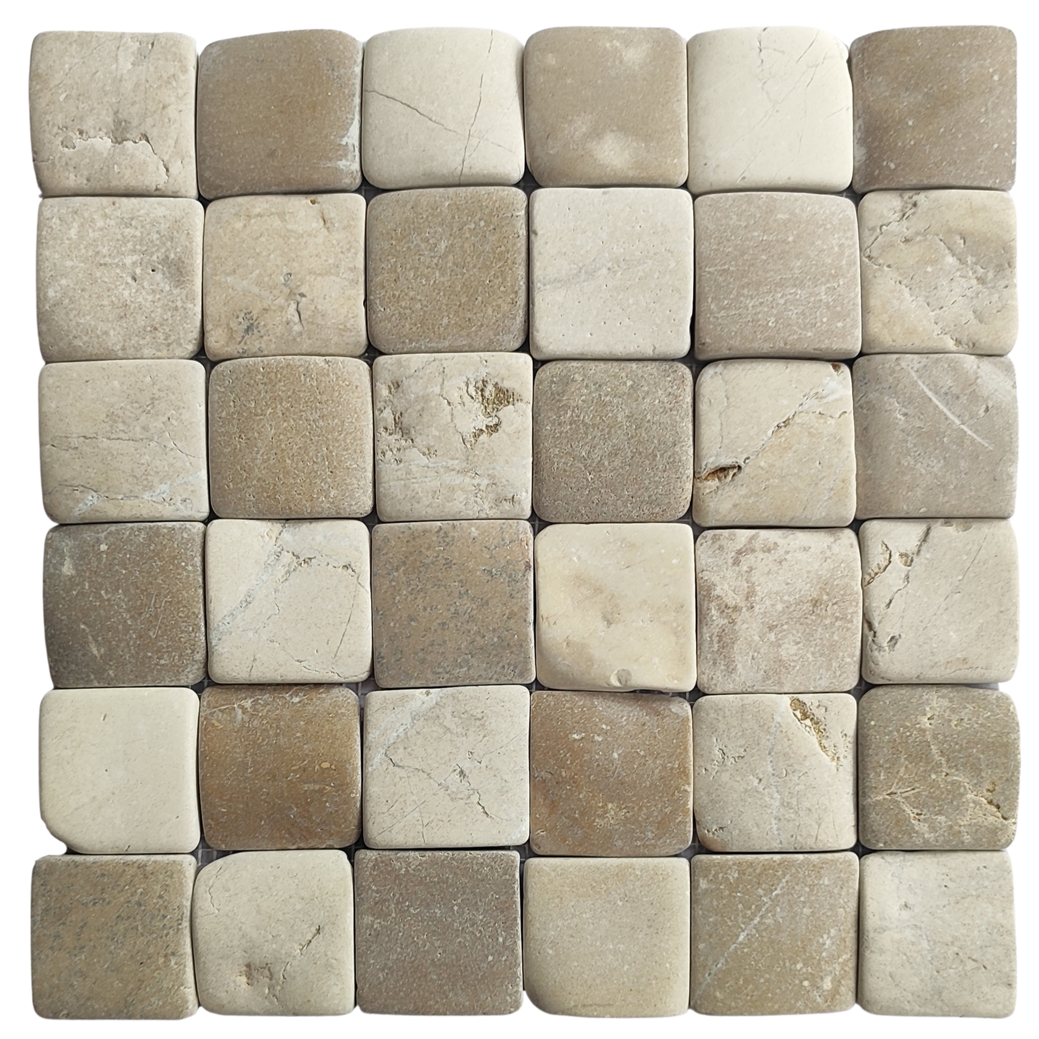 Elegant White & Java Tan Pebble Mosaic Tiles - Transform Your Space with Tile Hub