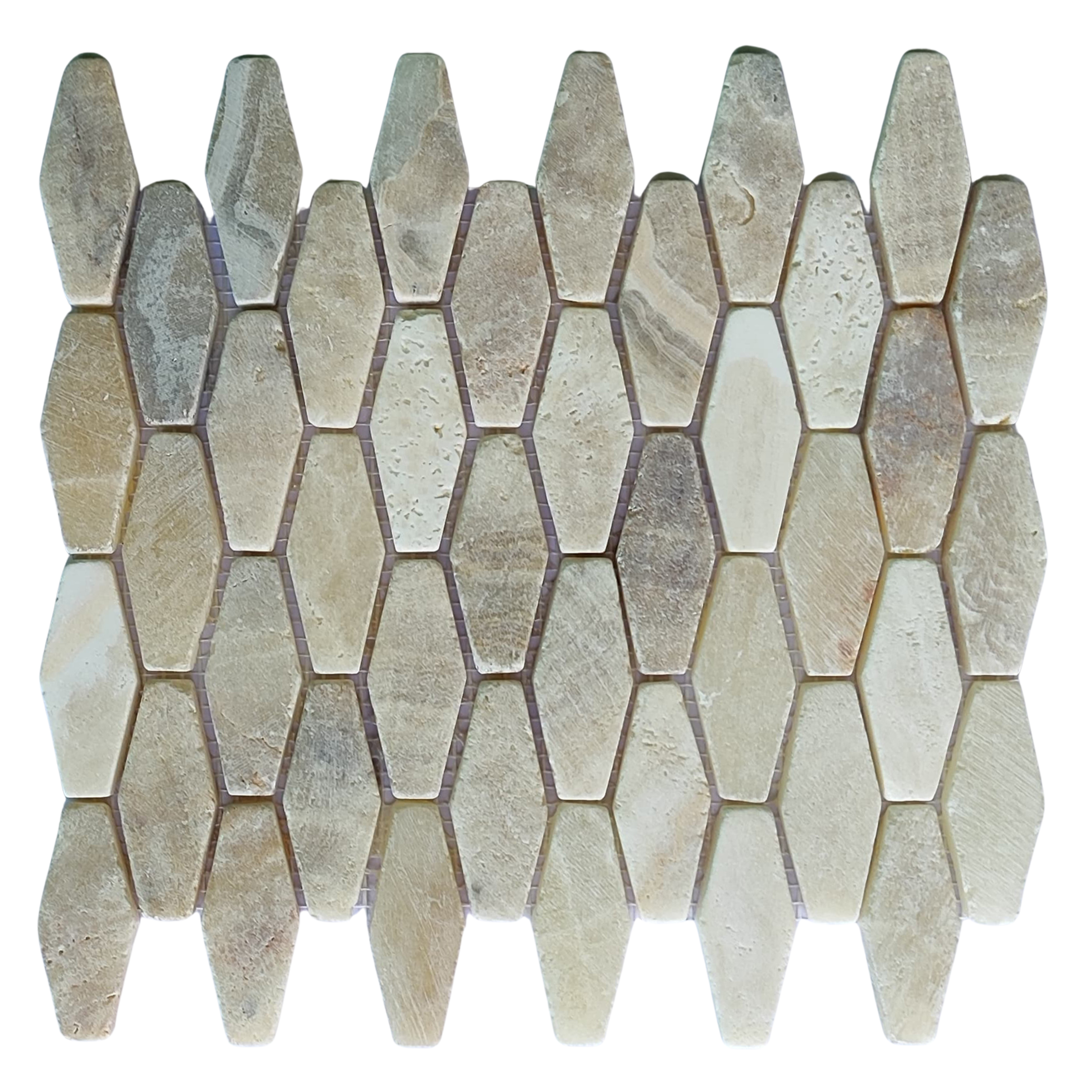 Exquisite Elongated Hexagon Quartz and Marble Mosaic Tiles by Tile Hub