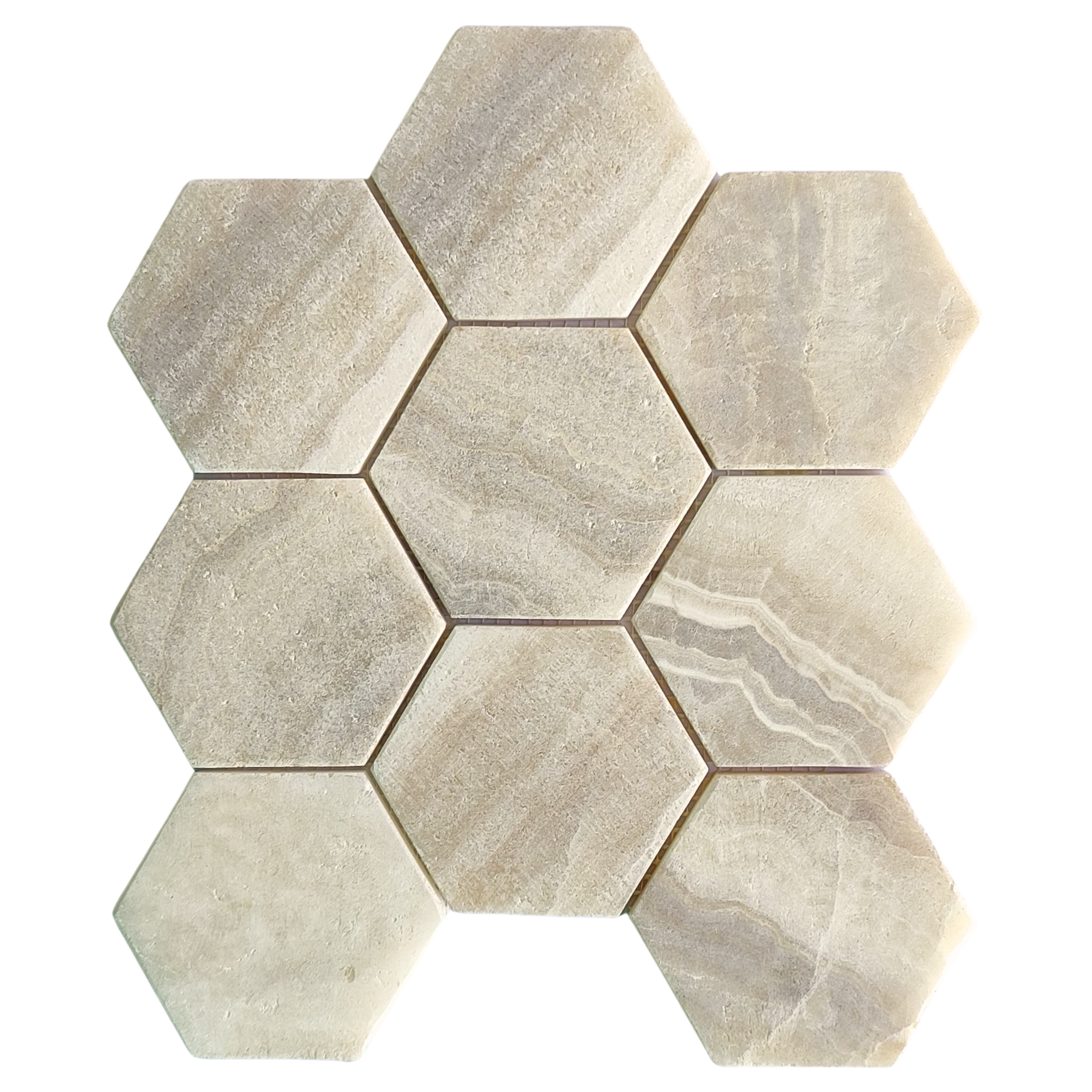 Elevate Your Interiors with the Stunning XL Hexagon Quartz Marble Mosaic Tile!