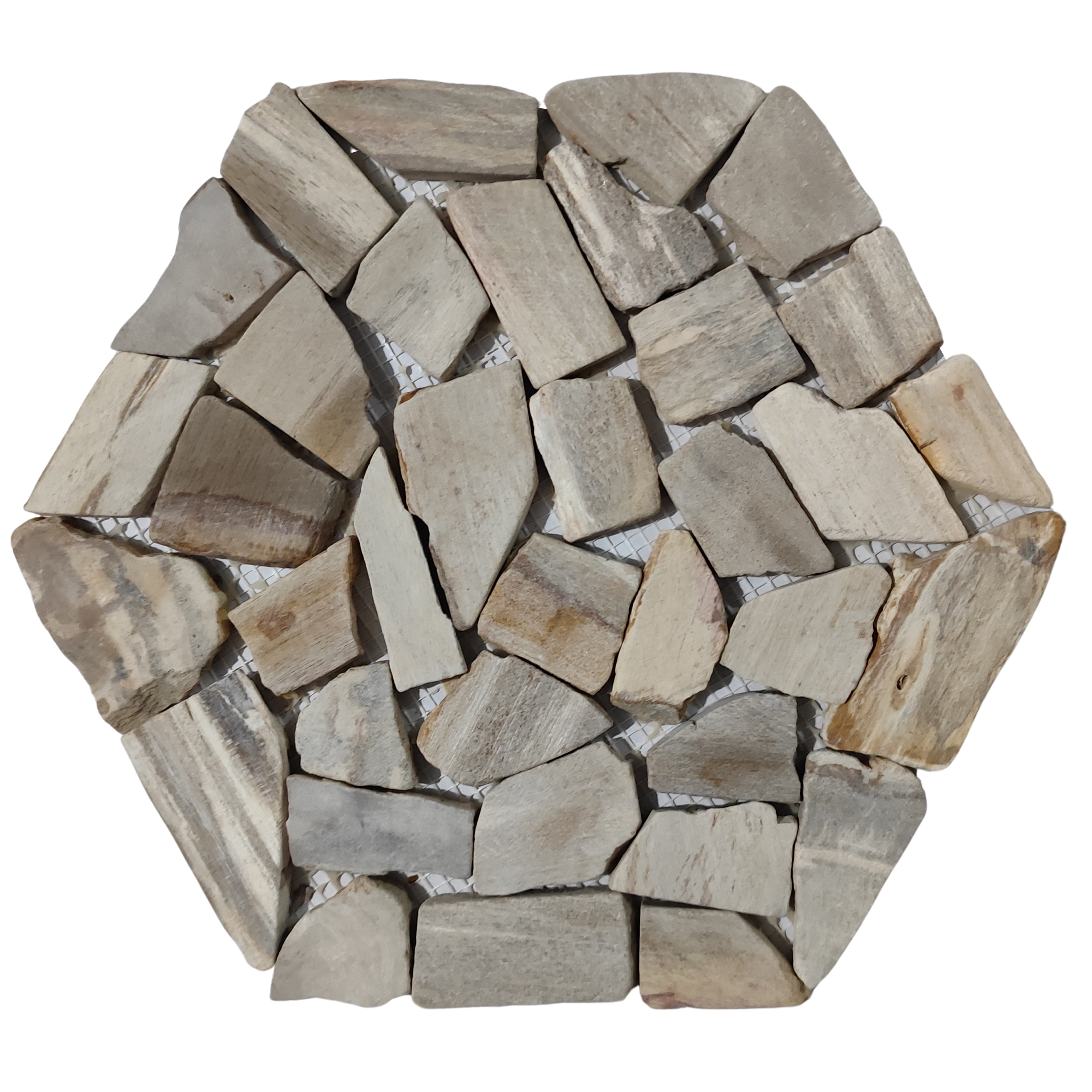 Petrified Wood Honeycomb Mosaic Tiles: Nature's Artistry for Your Space