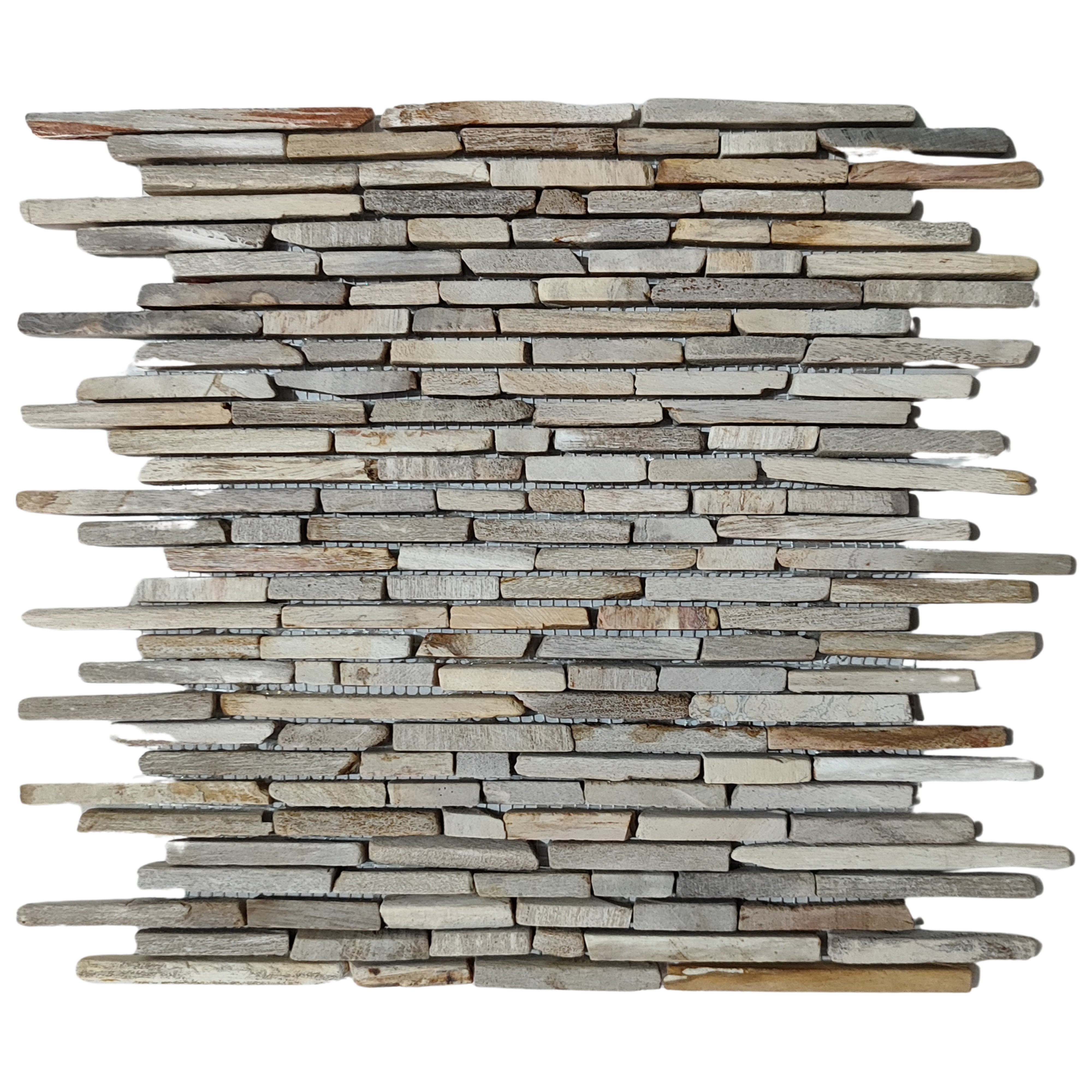 Petrified Wood Raindrops Mosaic Tiles – Nature's Art for Your Space