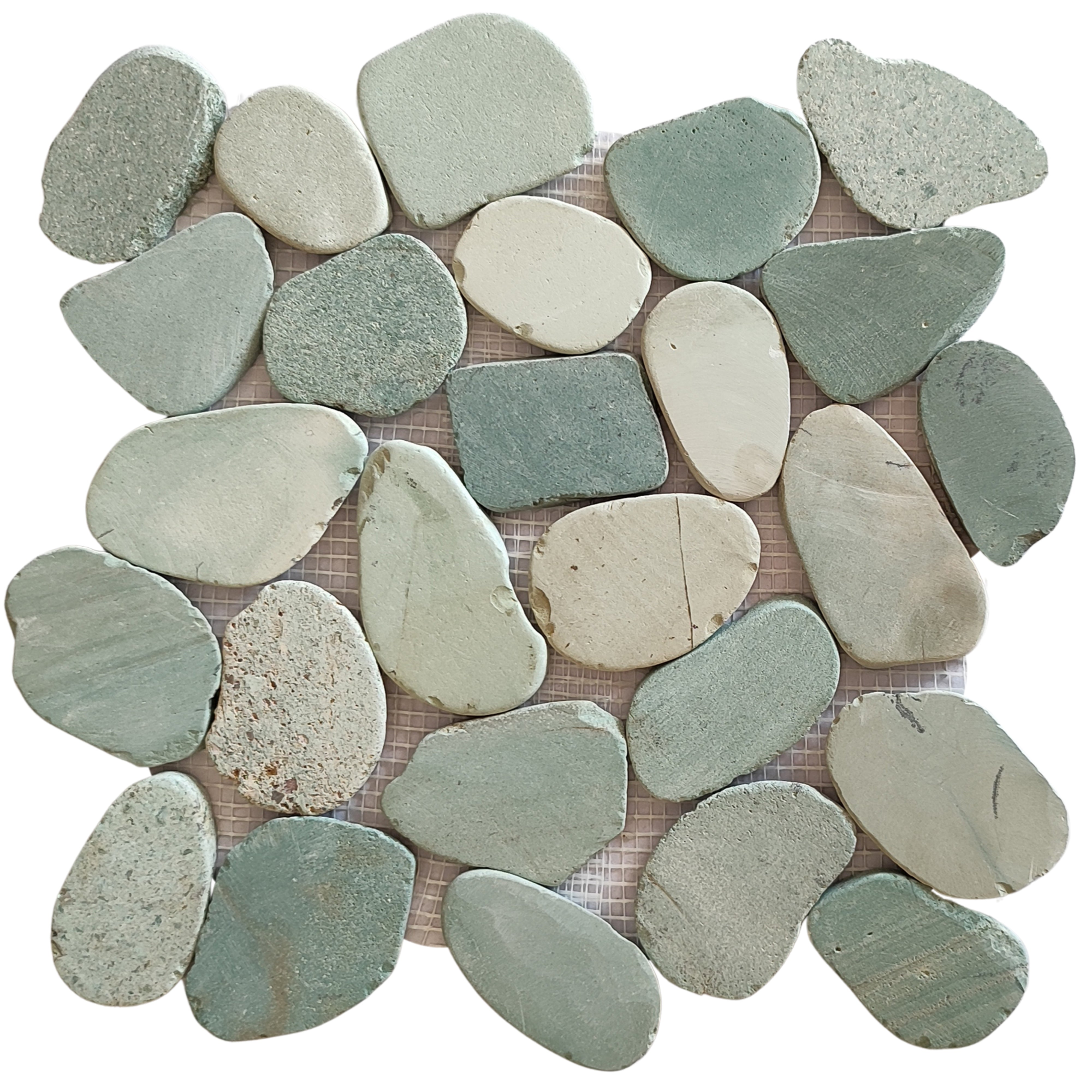 Tranquil Sea Green XL Pebble Tiles for Serene Spaces