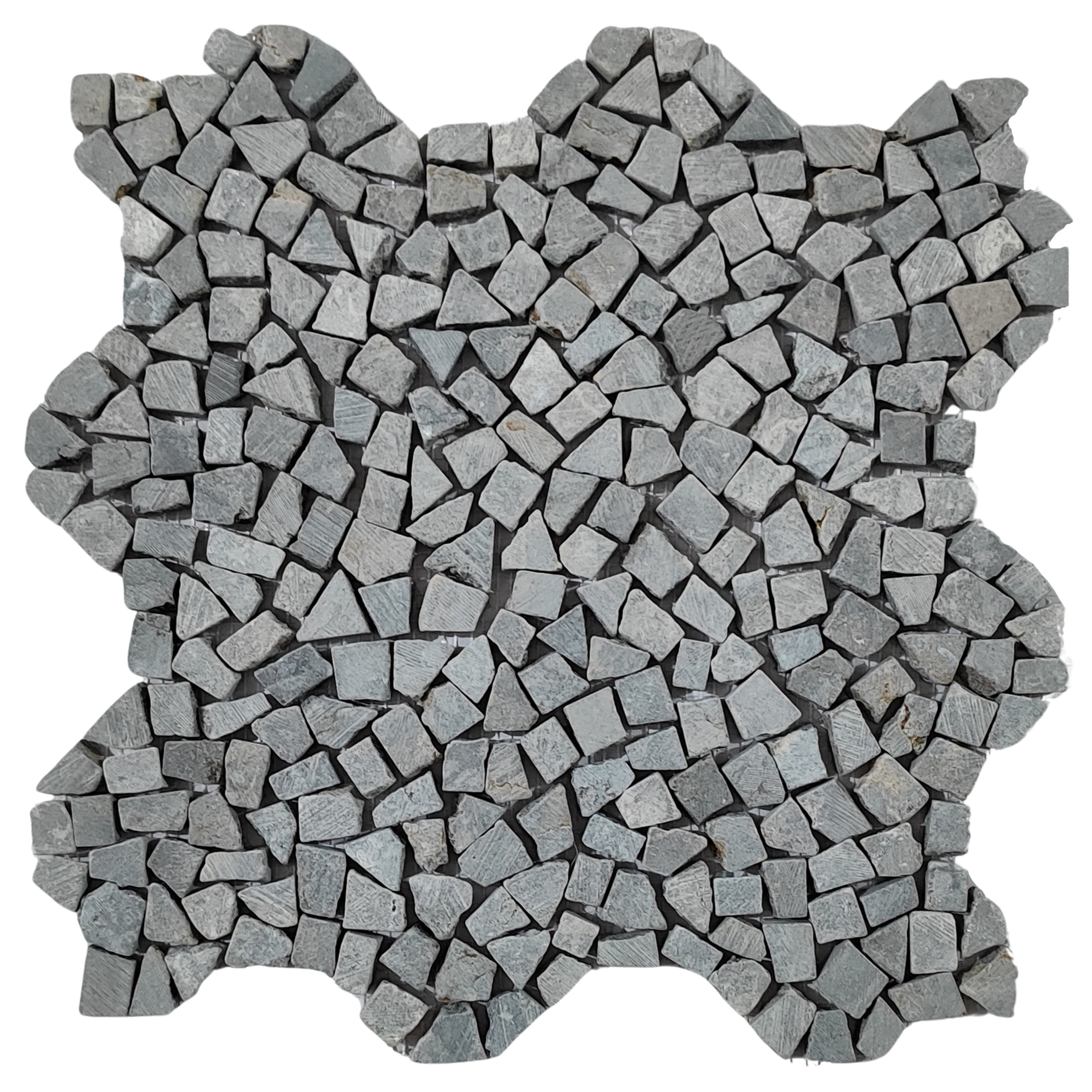 Elegant Stone Grey Mini Tumbled Marble Mosaic Tiles by Tile Hub