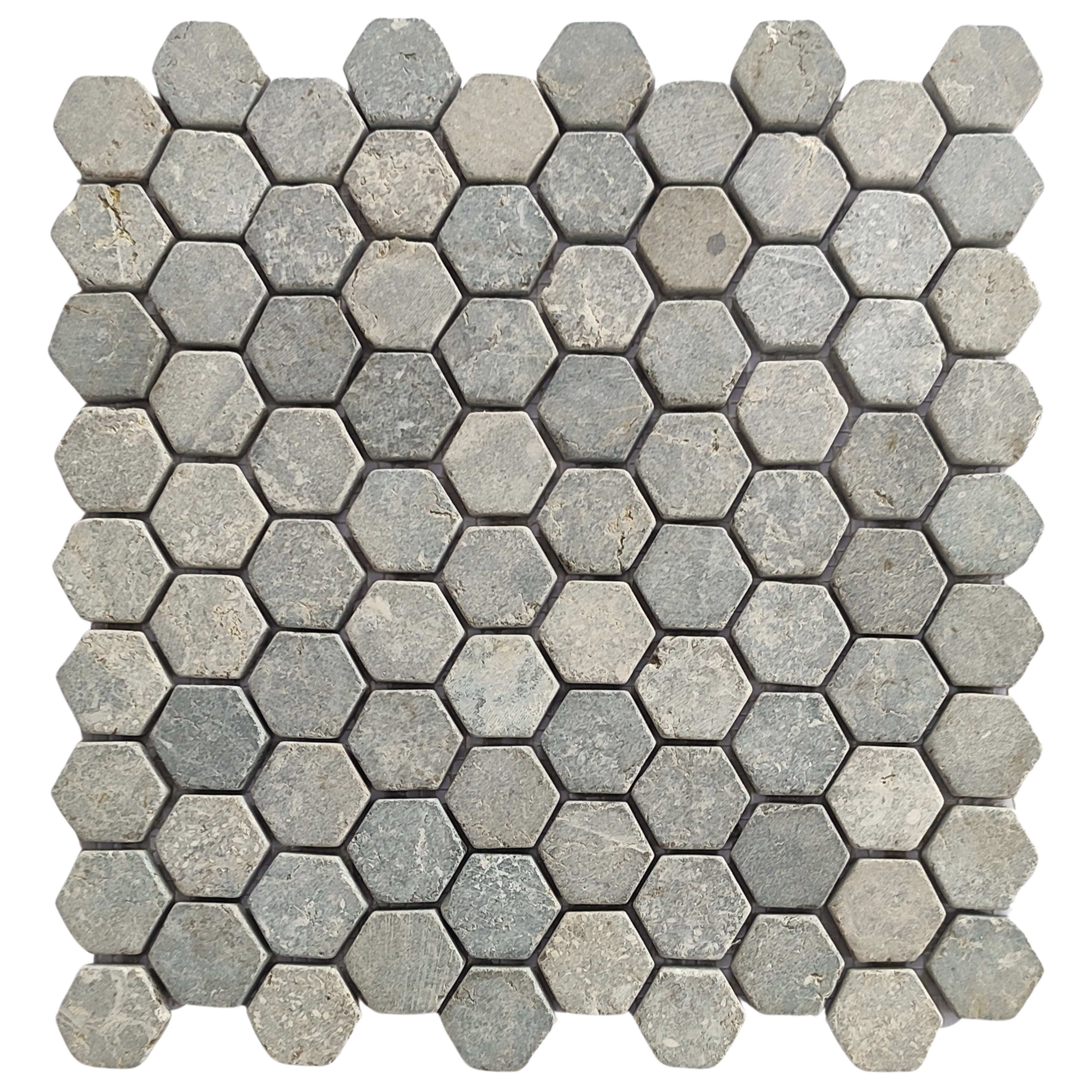 Sophisticated Stone Grey 1x1 Hexagon Marble Mosaic Tiles by Tile Hub