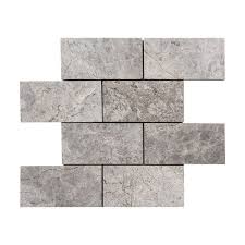 Sophisticated Stone Grey 3x6 Marble Subway Mosaic Tiles by Tile Hub