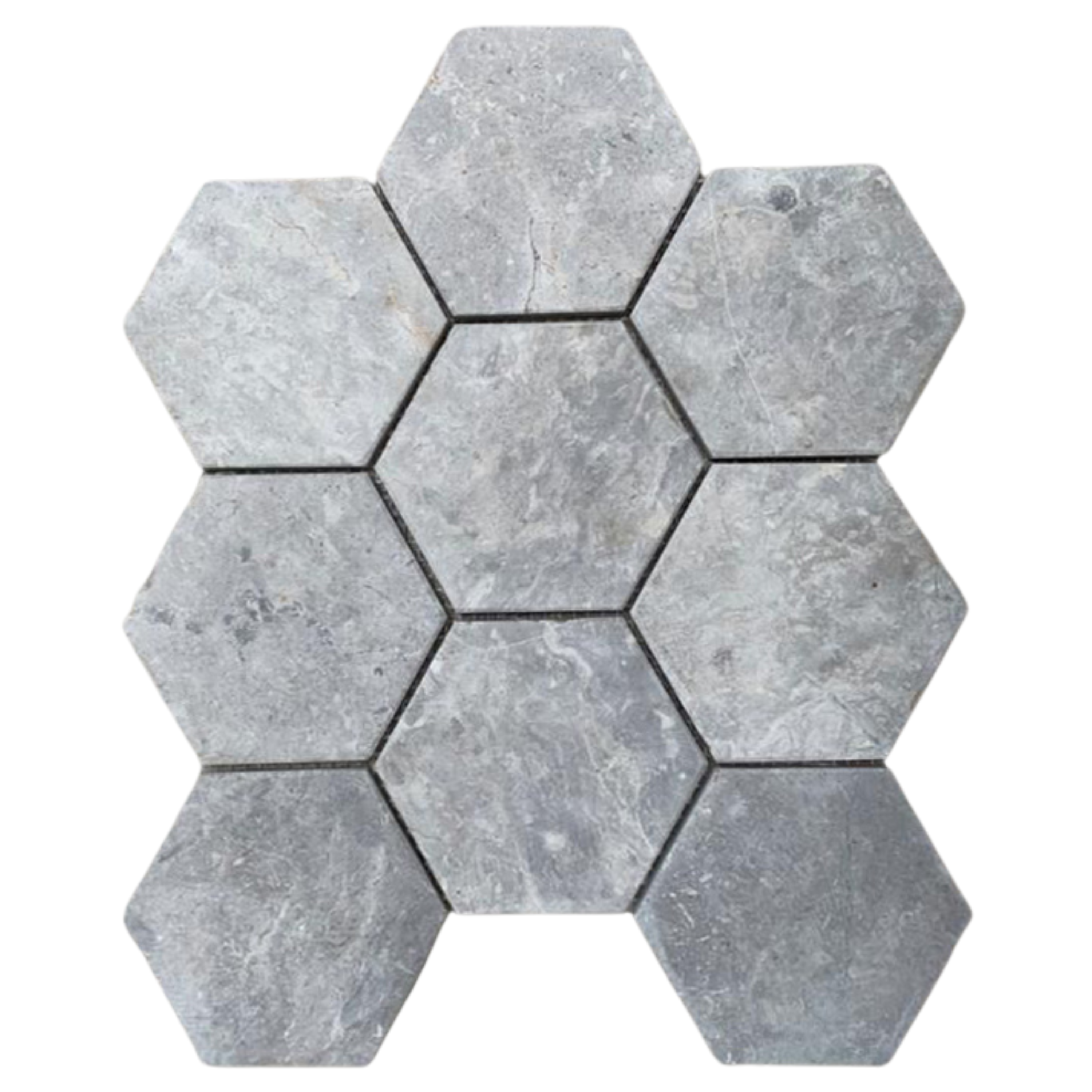 Luxurious Stone Grey XL Large Hexagon Marble Mosaic Tiles by Tile Hub