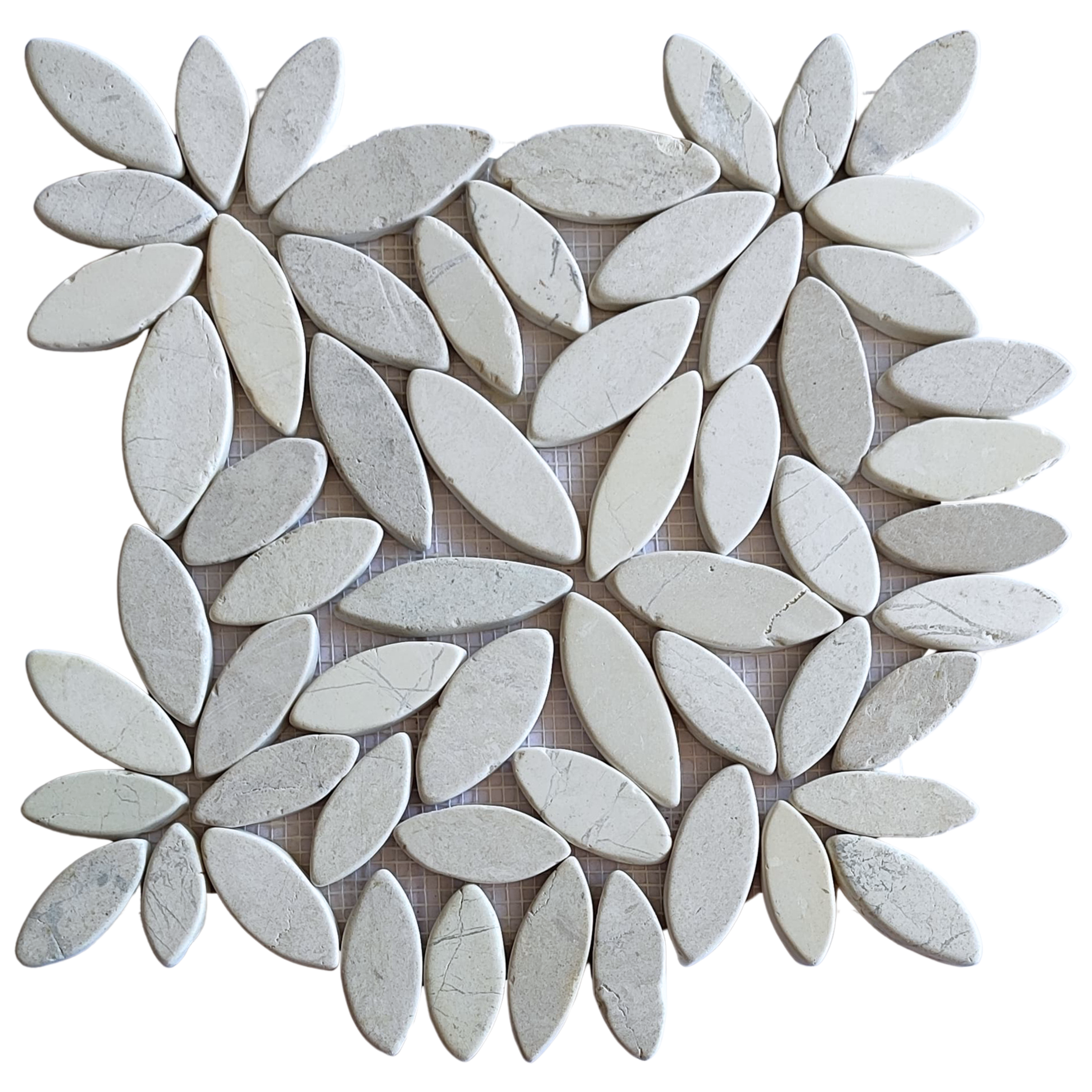 Elegant White Floral Pebble Mosaic Tiles for Stunning Home Transformation