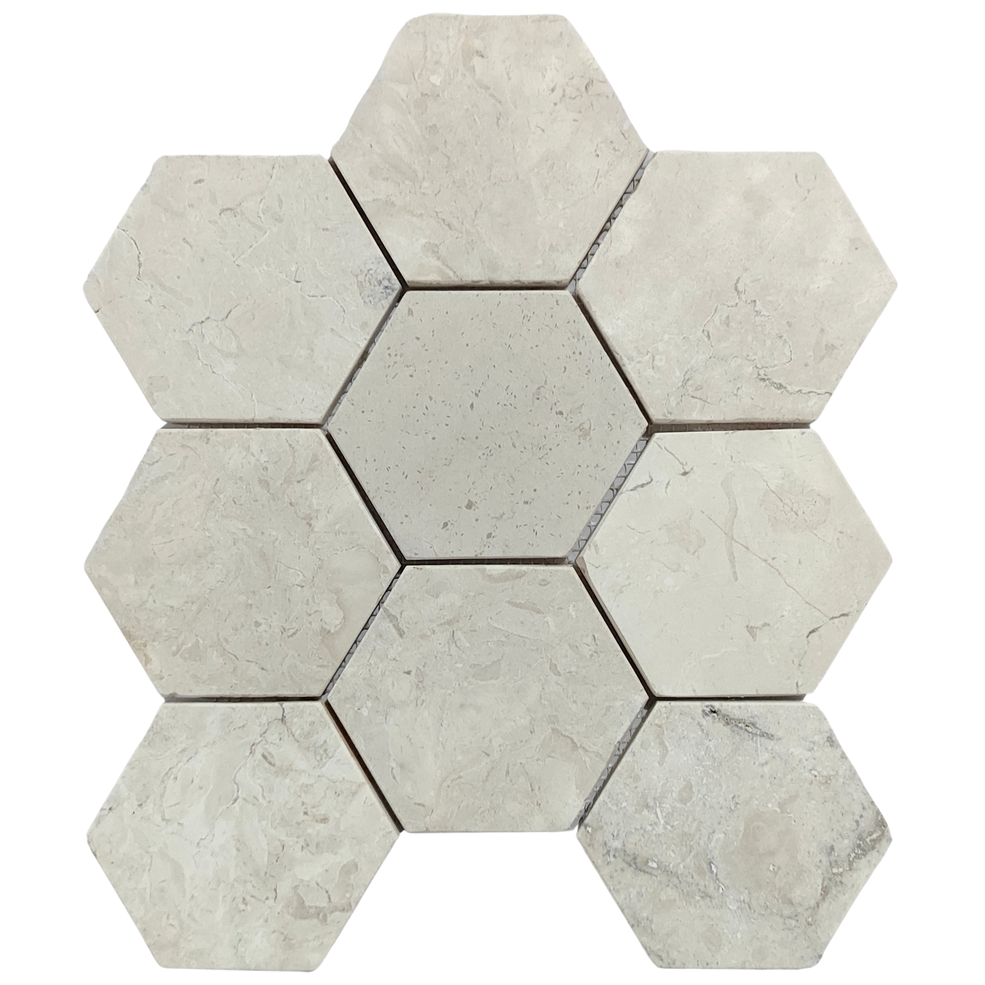 Luxurious White XL Large Hexagon Marble Mosaic Tiles for Stunning Interiors