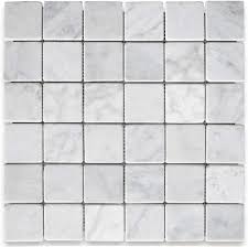 White Square 2x2 Marble Mosaic Tile