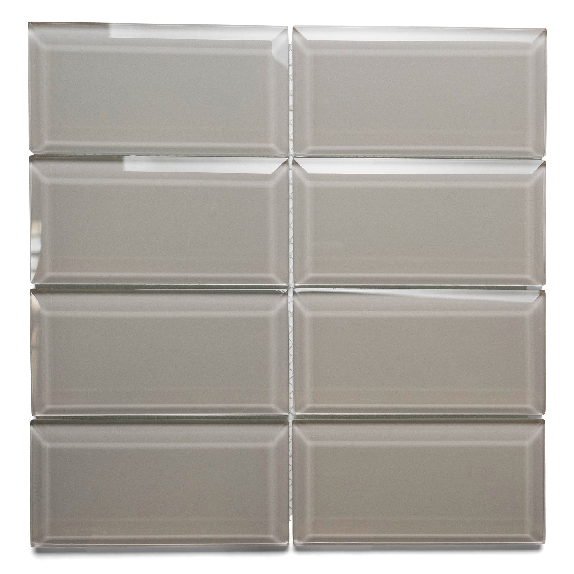 Sophisticated Beveled Smoke Glass Subway Tiles for Timeless Elegance