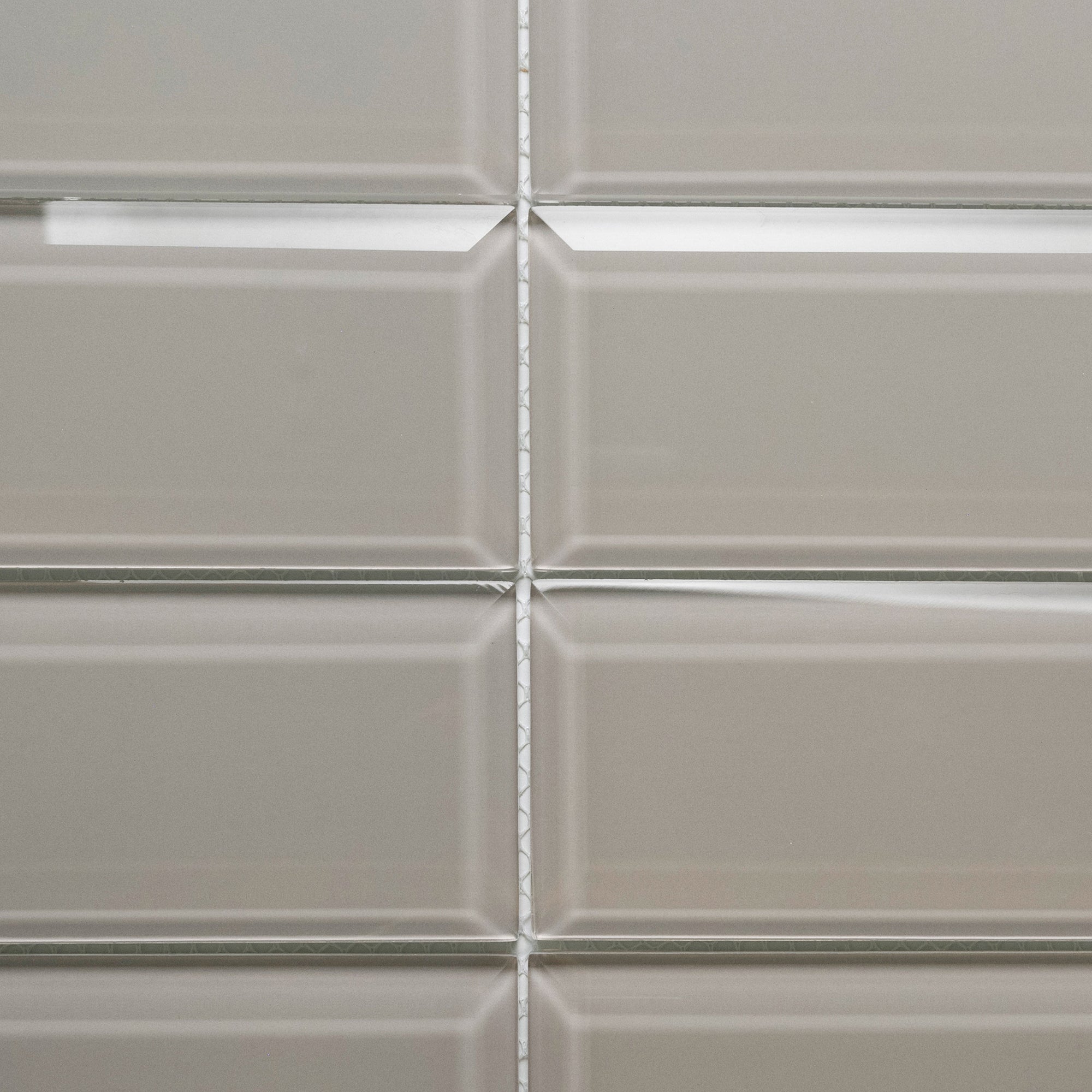 Sophisticated Beveled Smoke Glass Subway Tiles for Timeless Elegance