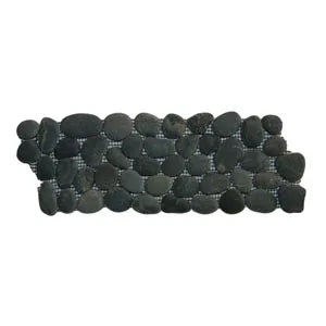 Sophisticated Charcoal Black Pebble Tile Border by Tile Hub