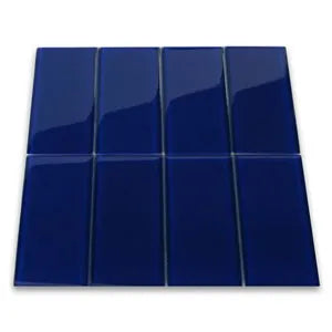 Cobalt Dream: Elegant Glass Subway Tiles for Modern Interiors