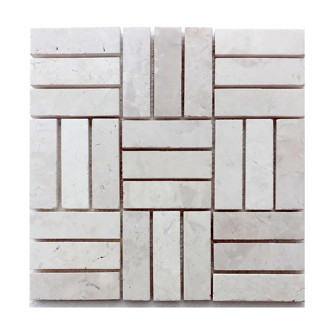 Elegant Cream Woven Stone Mosaic Tiles by Tile Hub for Timeless Spaces