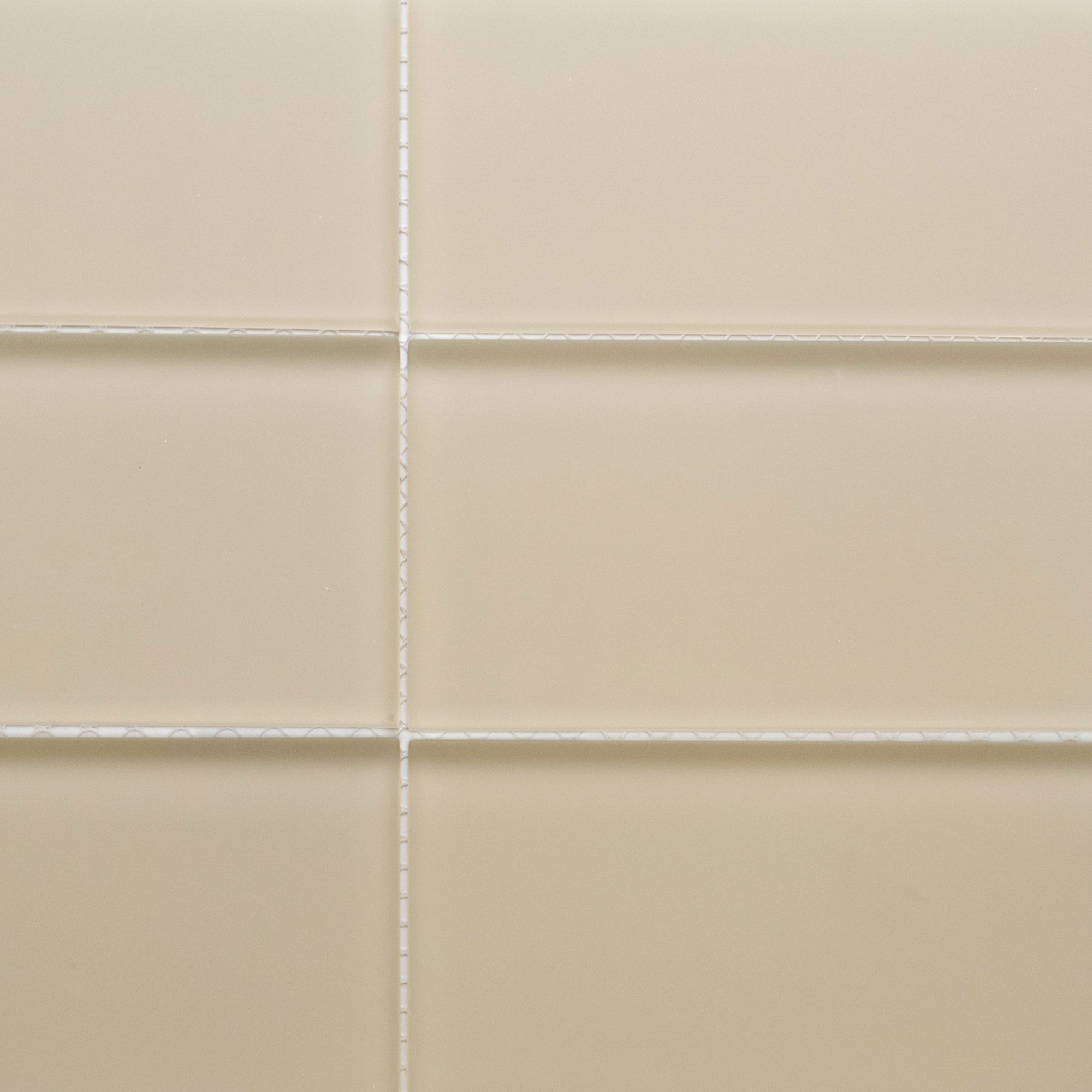 Elevate Your Space with Elegant Frosted Khaki Glass Subway Tiles!