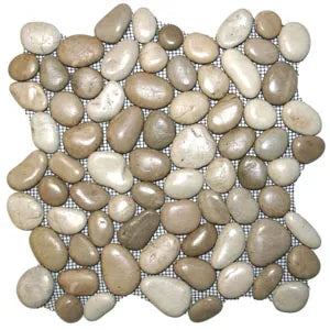 Elegant Java Tan & White Pebble Tile - Nature-Inspired Luxury for Your Space