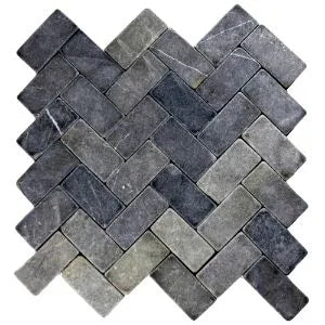 Sophisticated Grey Herringbone Mosaic Tiles for Timeless Elegance