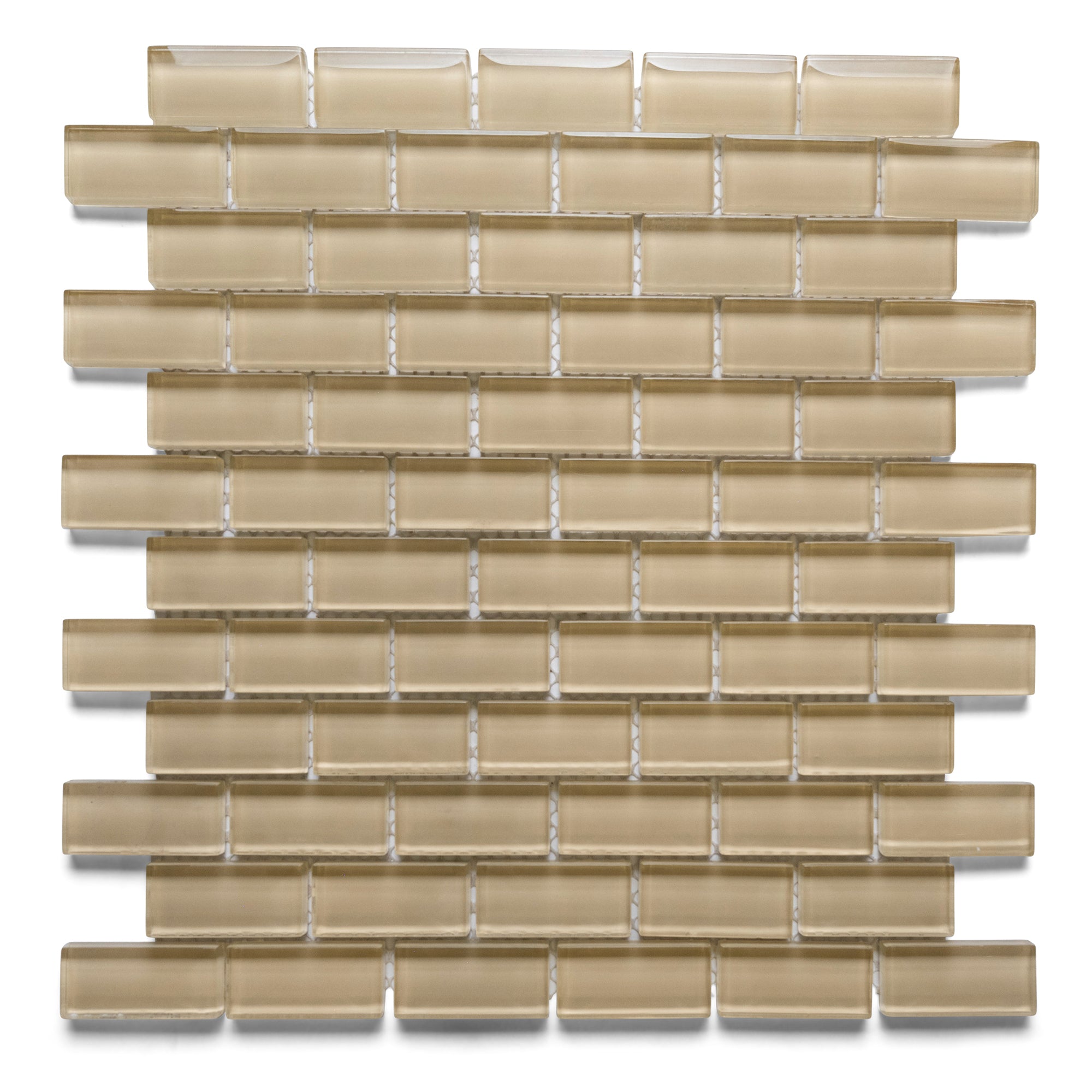 Elegant Khaki Mini Glass Subway Tiles - Transform Your Space with Style