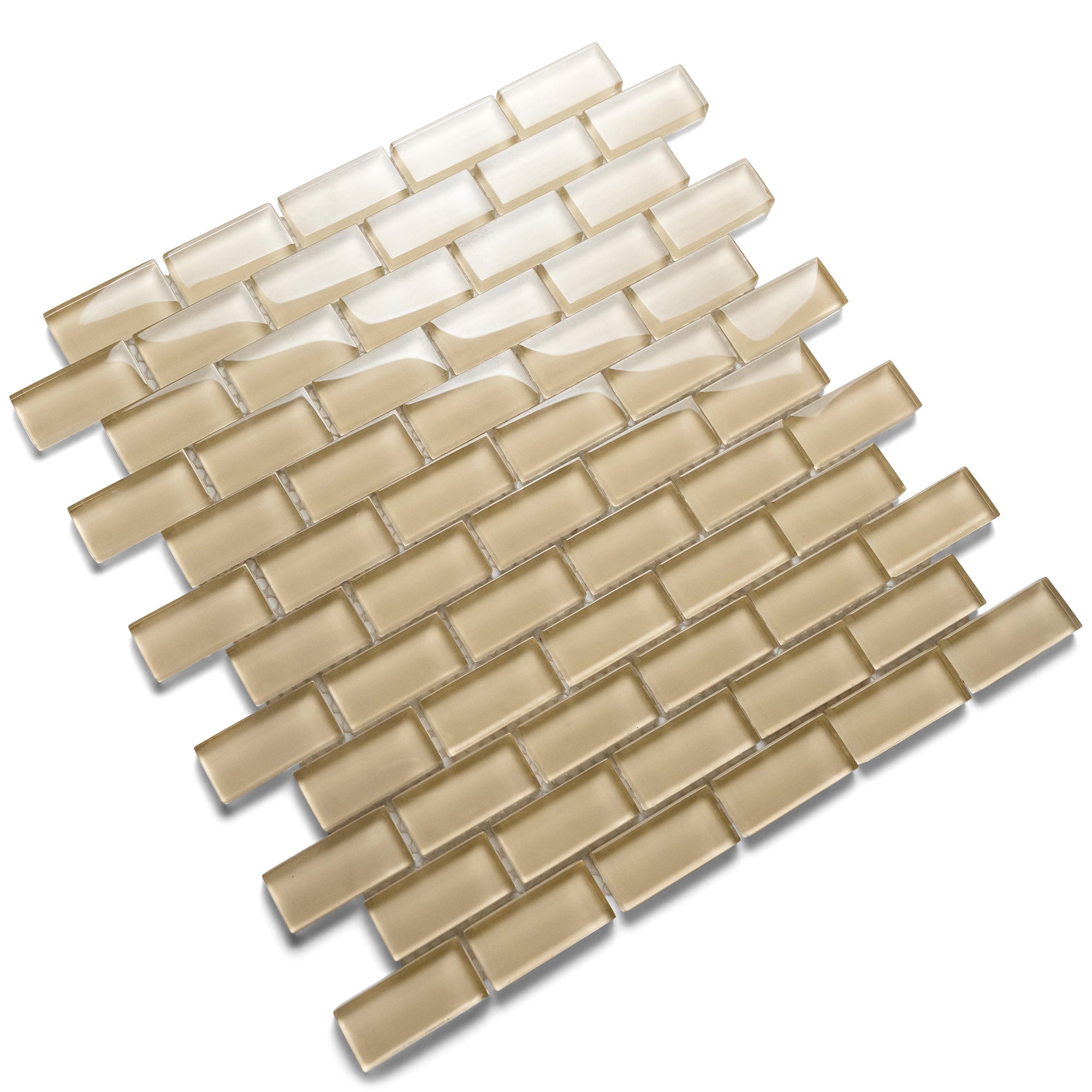 Elegant Khaki Mini Glass Subway Tiles - Transform Your Space with Style