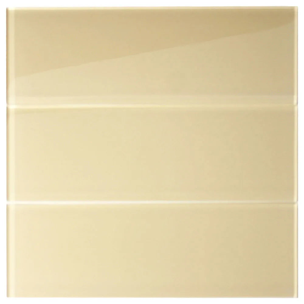 Chic Khaki Glass Subway Tile 4" x 12" - Elegant Home Upgrade