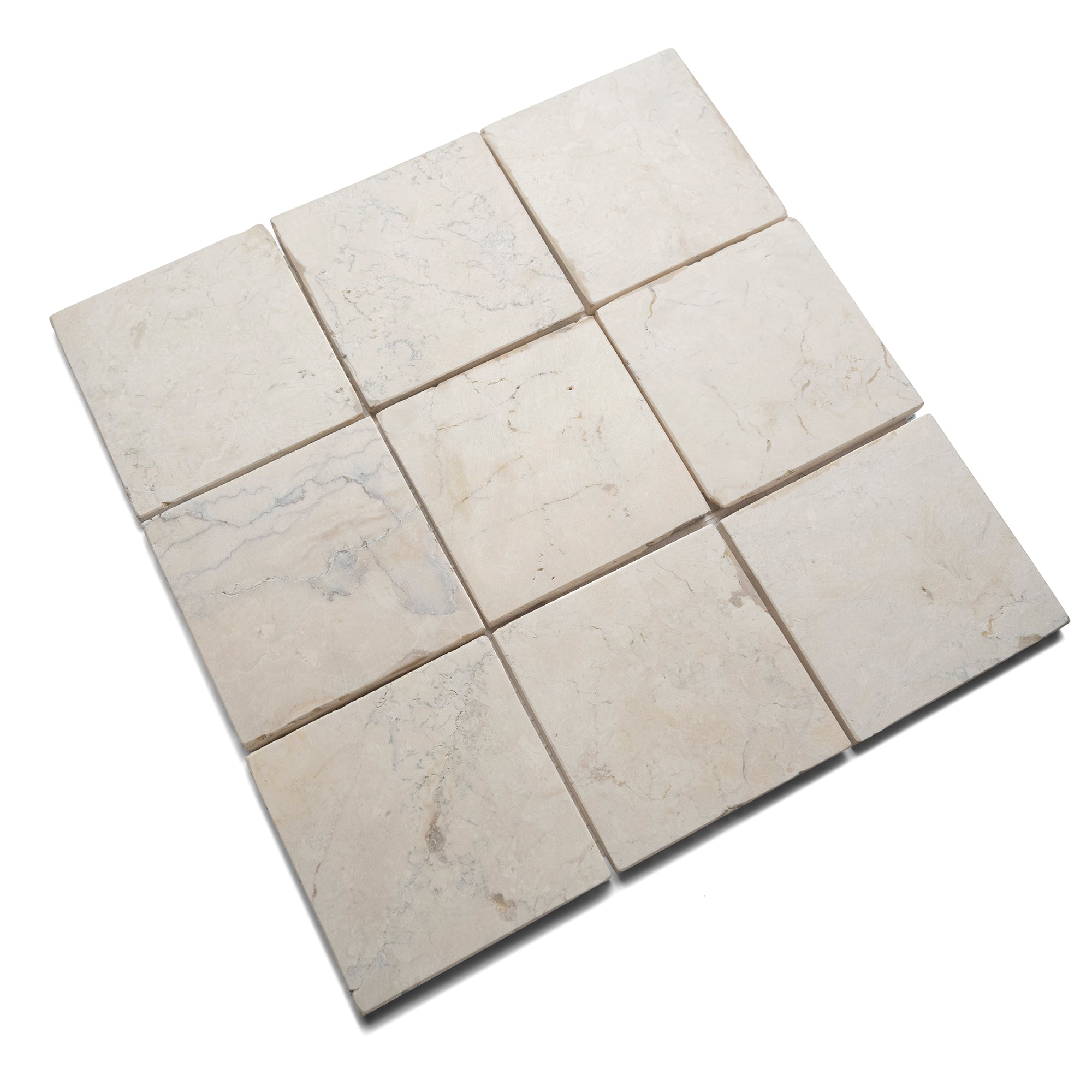 Timeless Elegance: Cream 4x4 Stone Mosaic Tiles by Tile Hub