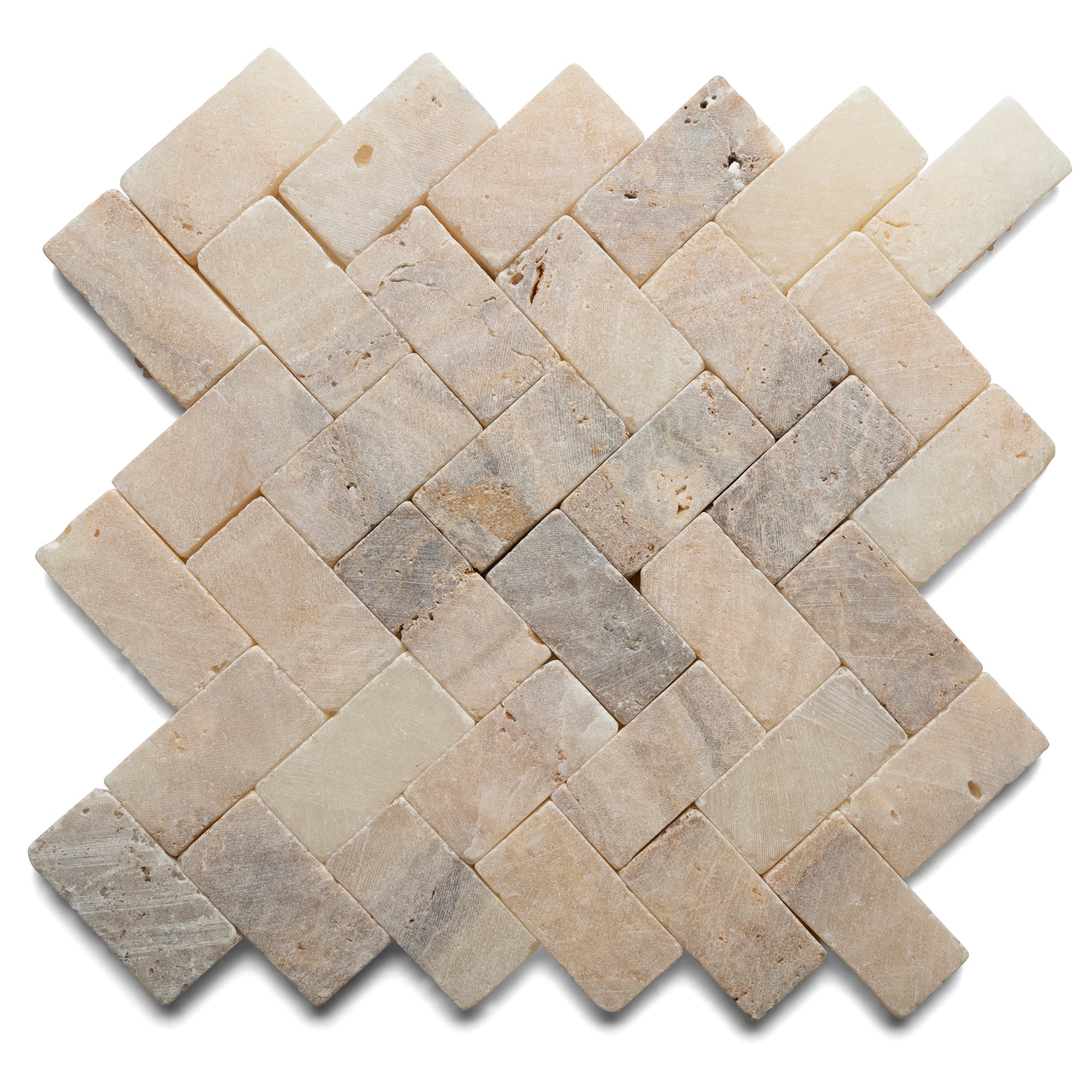 Exquisite Herringbone Mixed Quartz Mosaic Tiles for Elegant Interiors