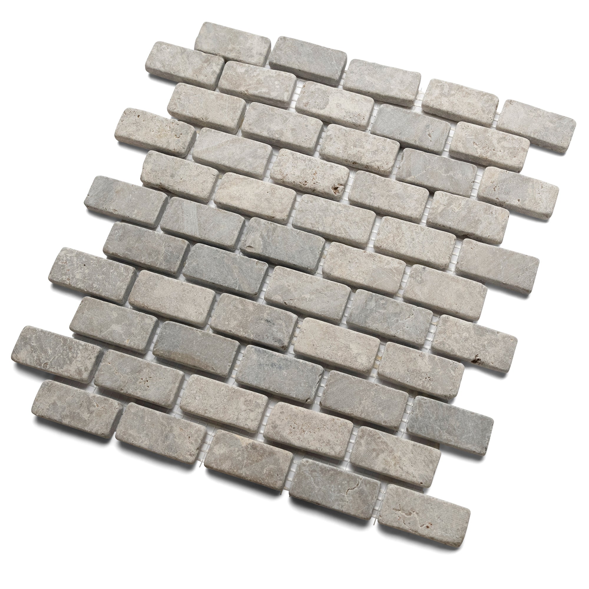 Sophisticated Light Grey Mini Stone Subway Tiles for Timeless Elegance