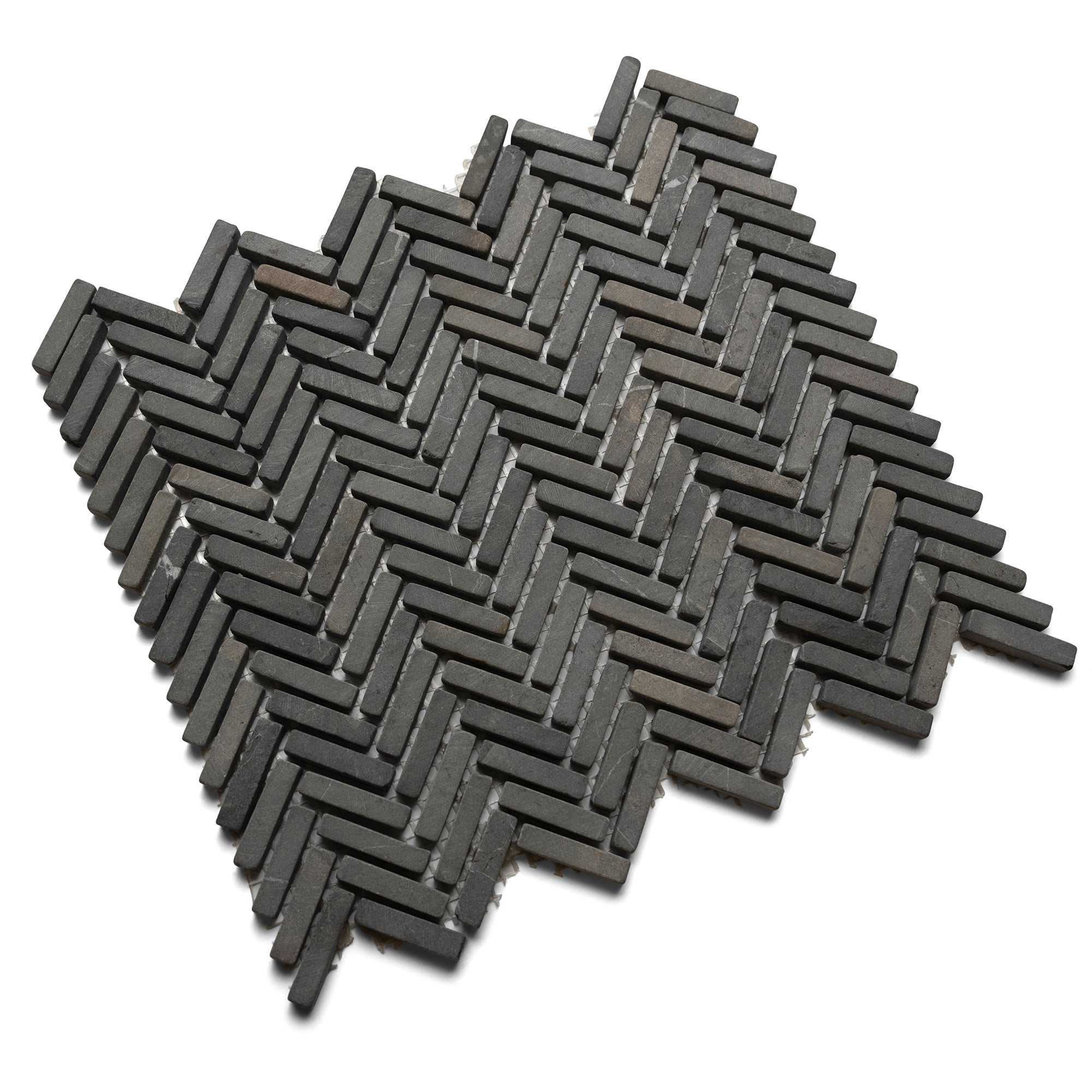 Chic Black Chevron Stone Mosaic Tiles - Elevate Your Space with Tile Hub