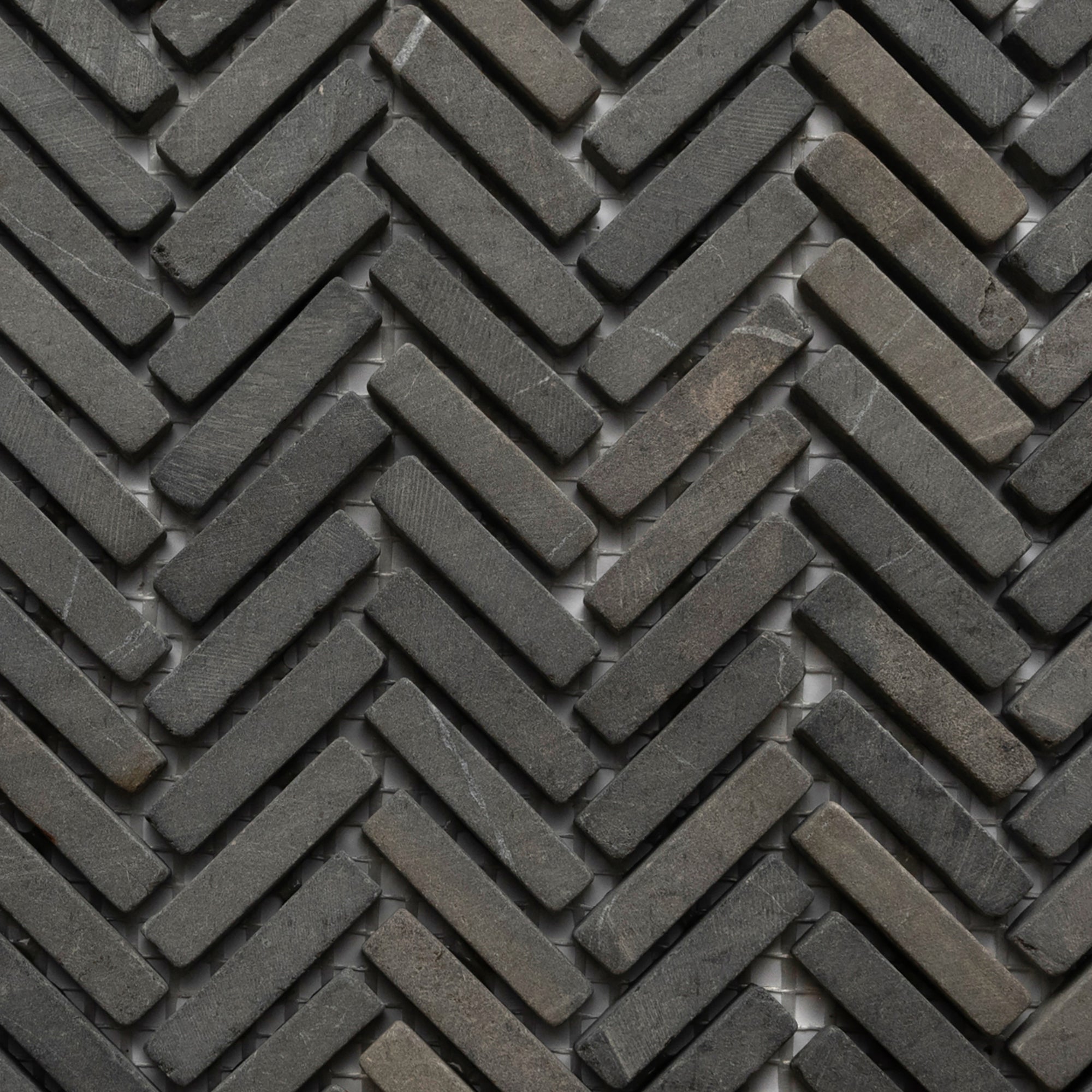 Chic Black Chevron Stone Mosaic Tiles - Elevate Your Space with Tile Hub