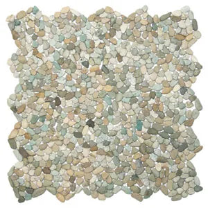 Tranquil Sea Green Pebble Mosaic Tiles by Tile Hub