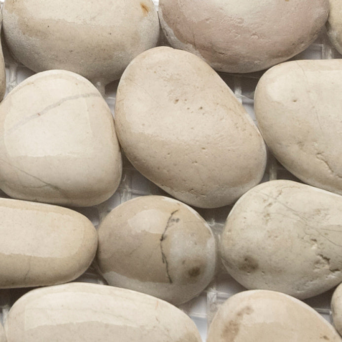 Elegant White Pebble Tile Border for Timeless Elegance