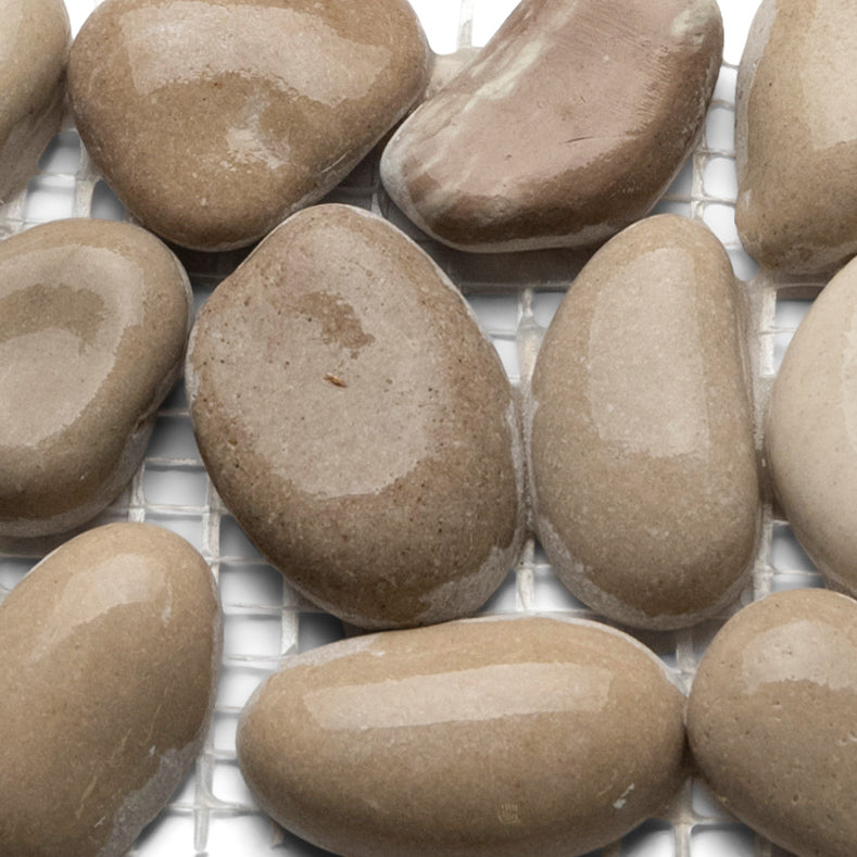 Java Tan Natural Pebble Tile Border - Elevate Your Space with Organic Elegance