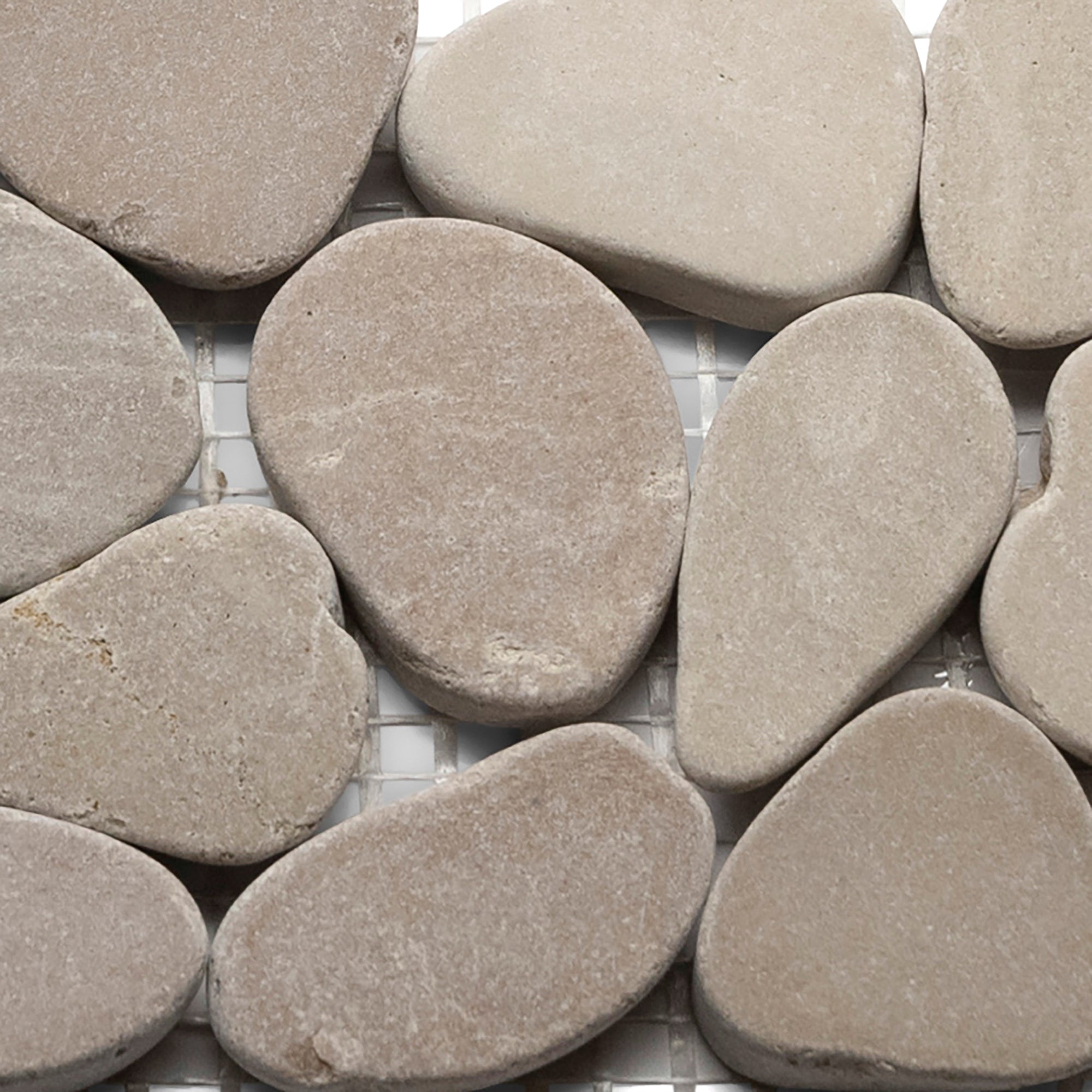 Nature's Touch: Sliced Java Tan Pebble Tile Border by Tile Hub