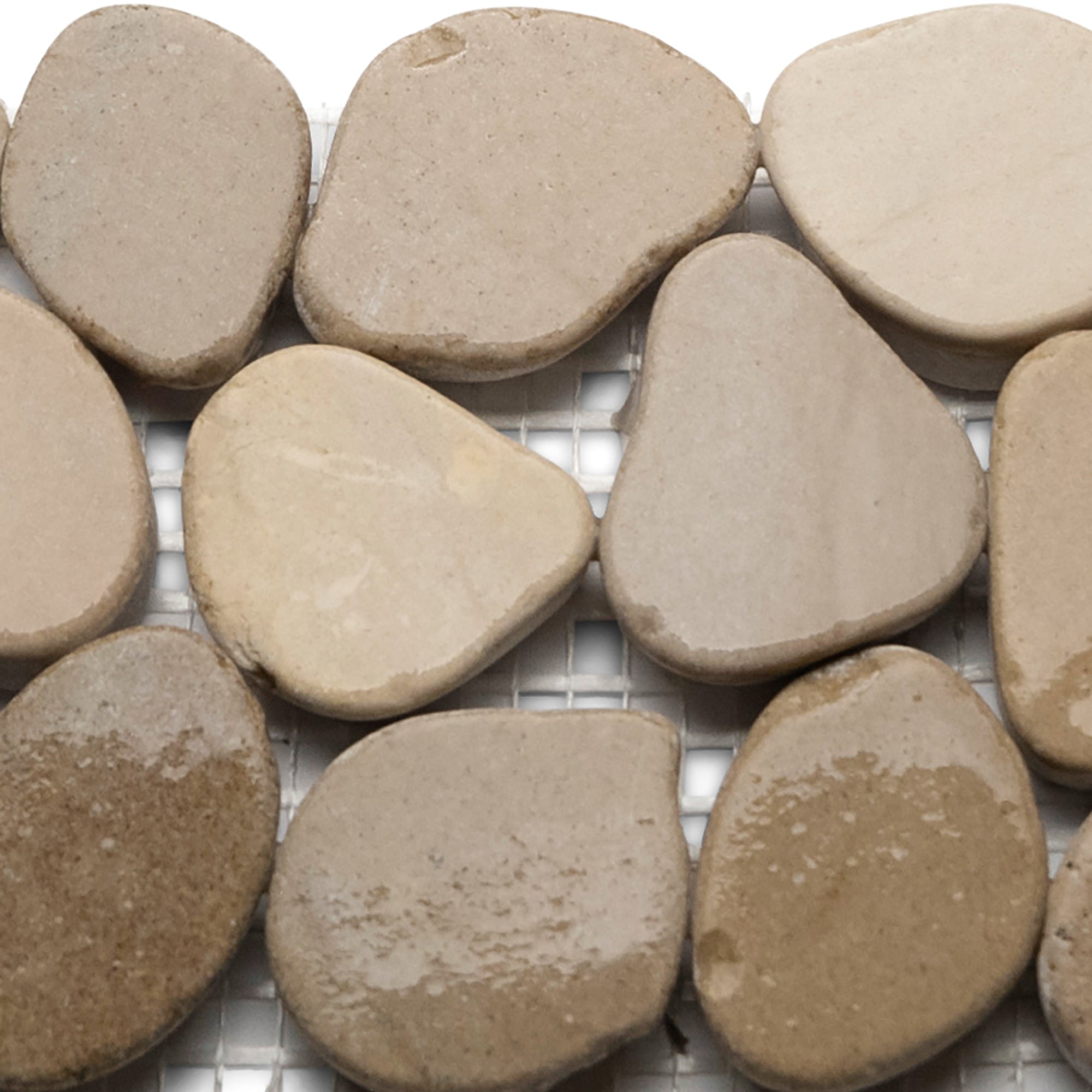 Nature's Touch: Sliced Java Tan Pebble Tile Border by Tile Hub