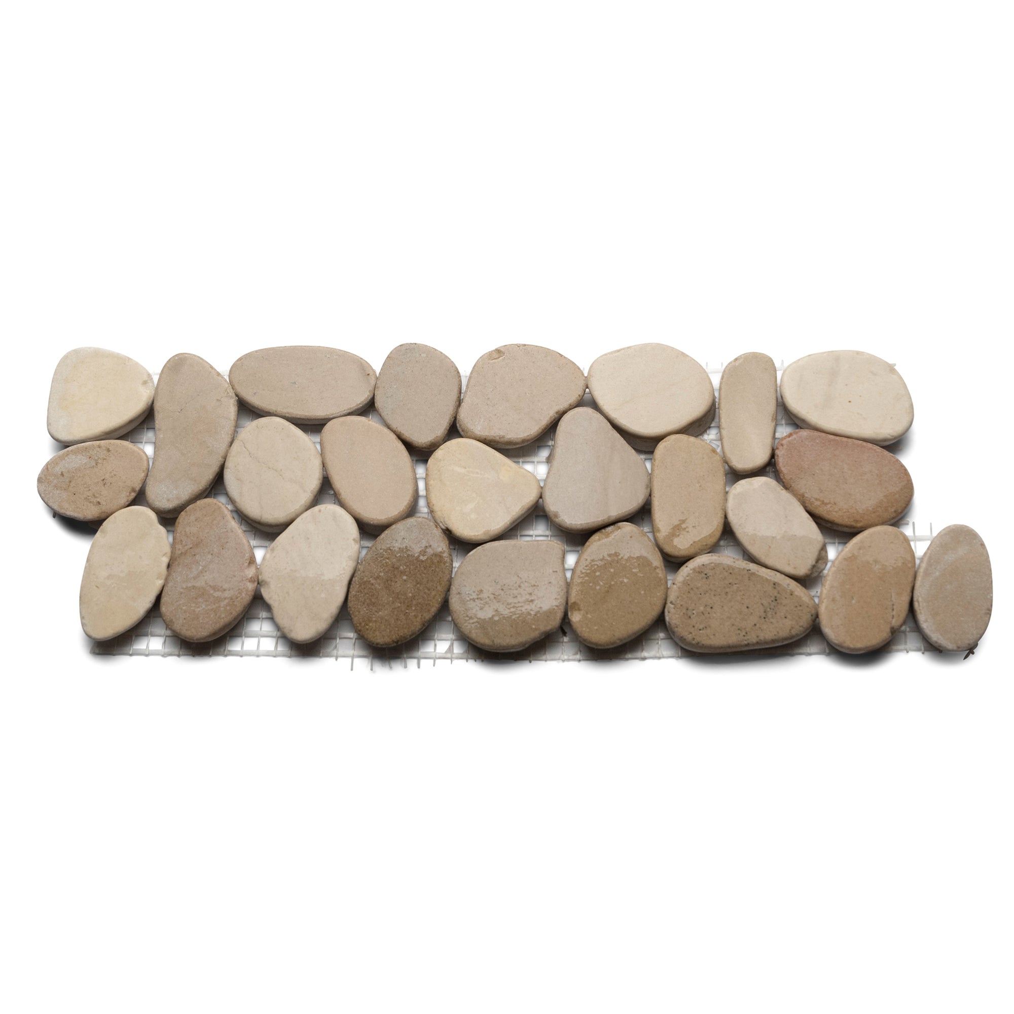 Nature's Touch: Sliced Java Tan Pebble Tile Border by Tile Hub