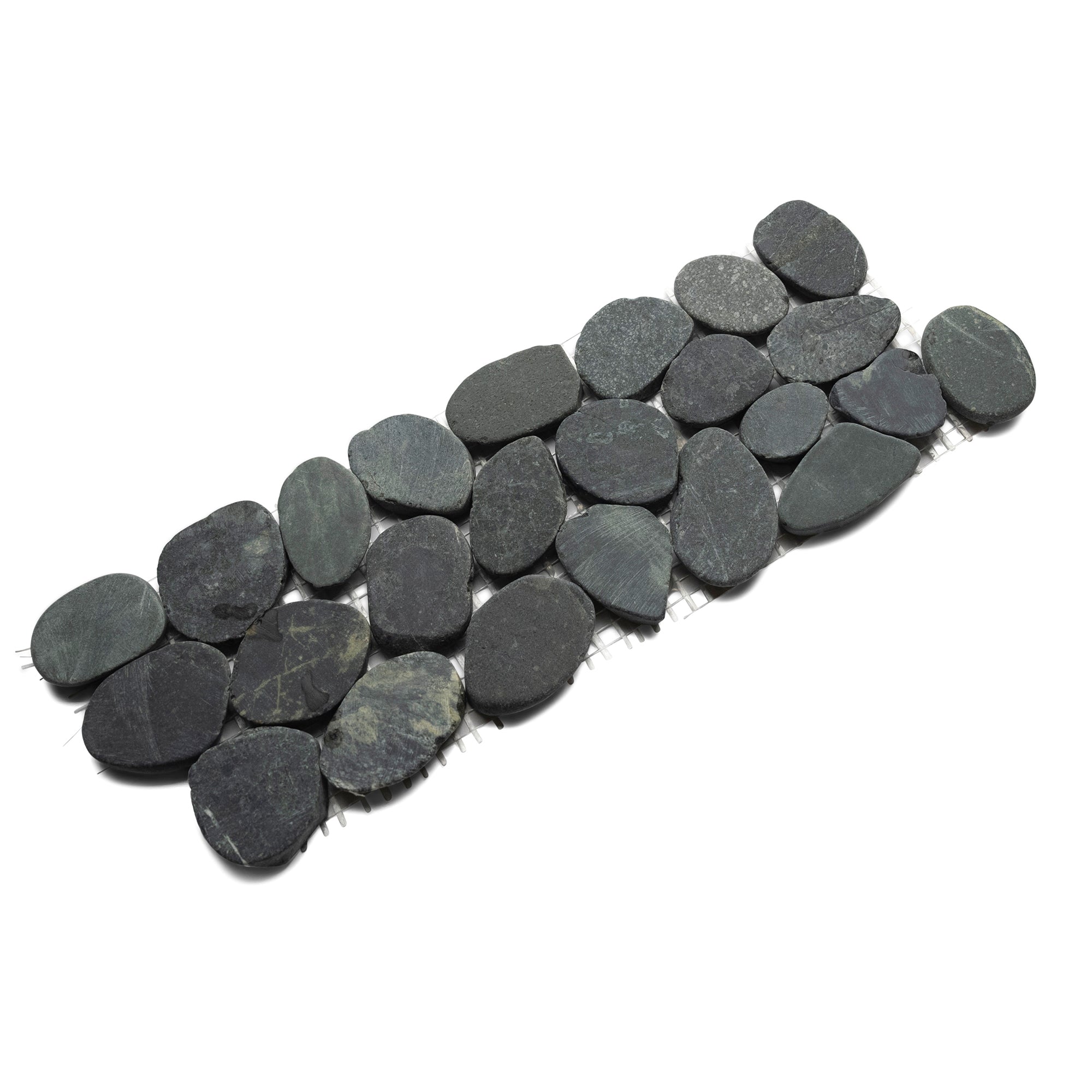 Charcoal Elegance: Premium Pebble Tile Border for Stunning Interiors