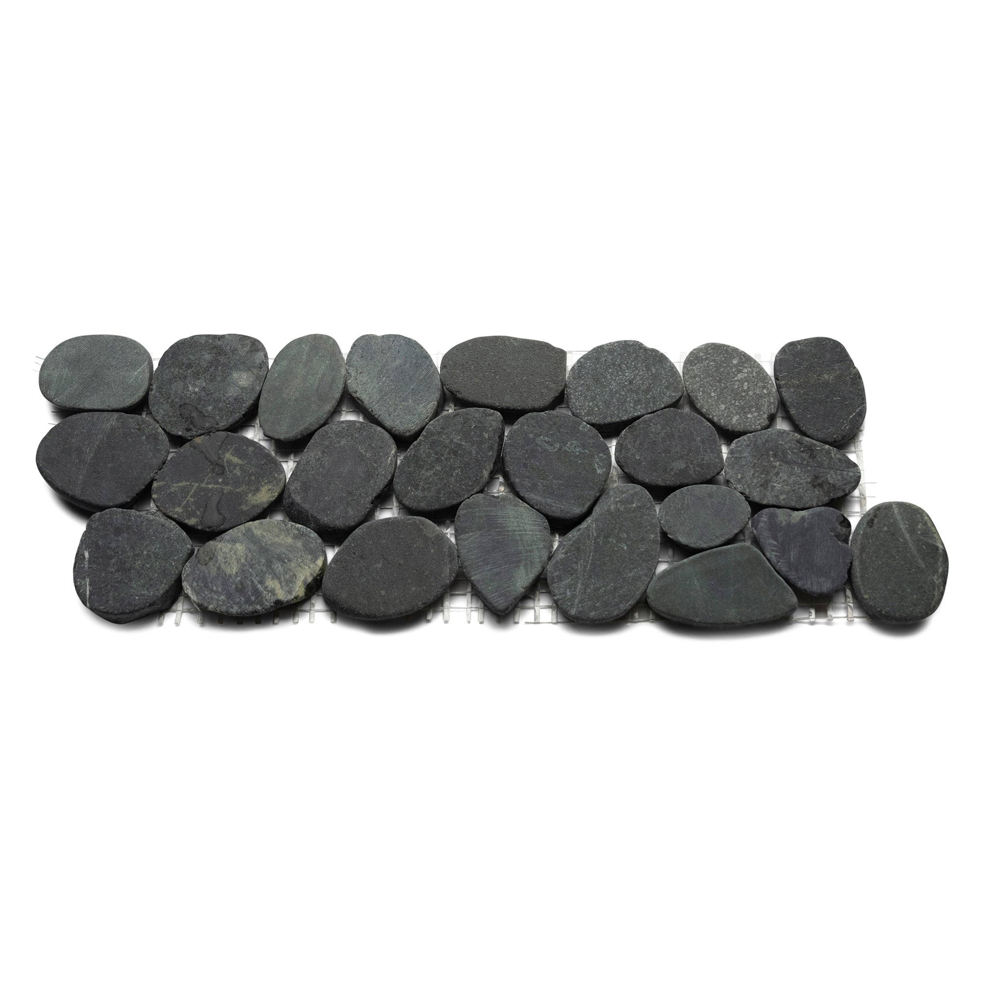 Charcoal Elegance: Premium Pebble Tile Border for Stunning Interiors