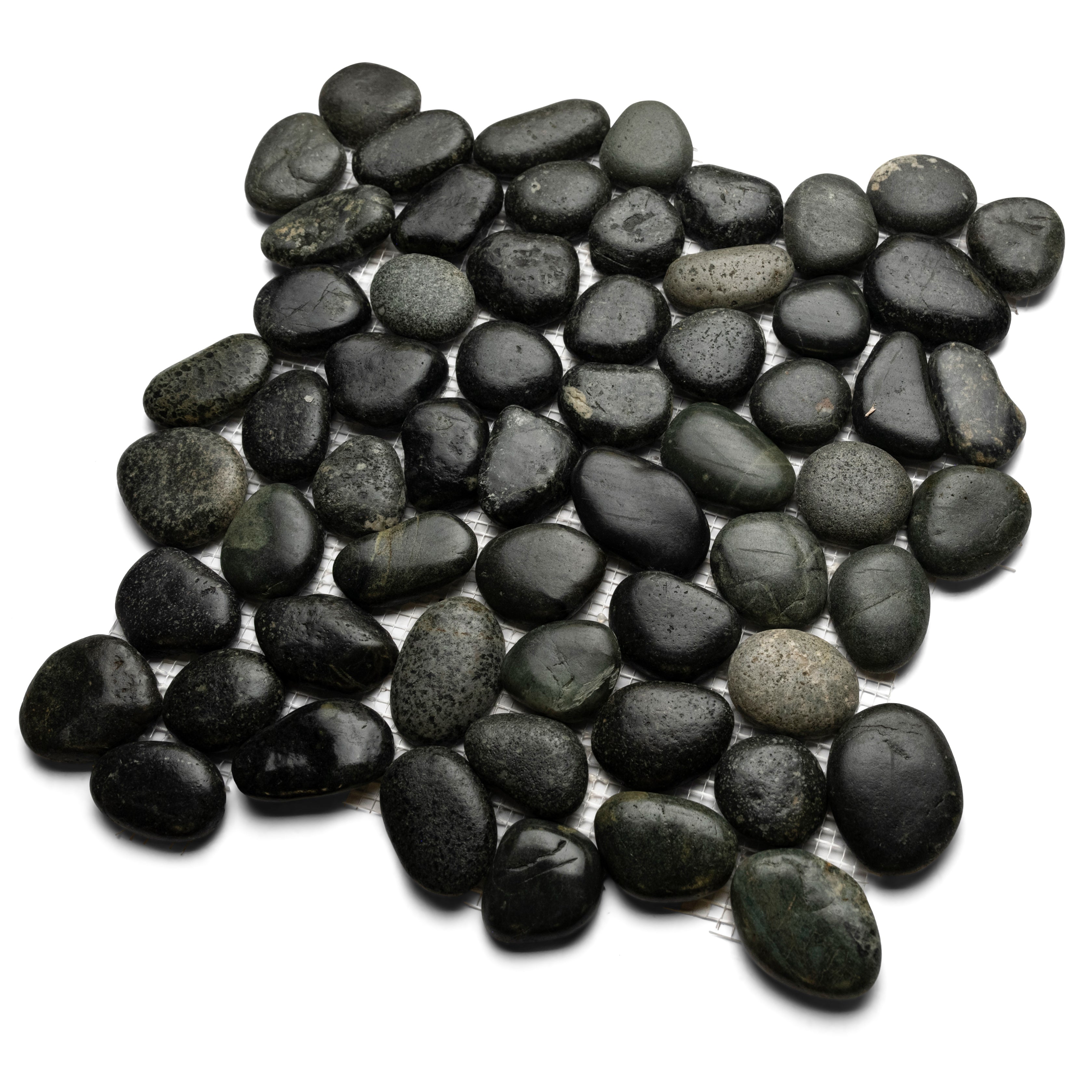 Exquisite Glazed Charcoal Black Pebble Tiles for Elegant Interiors