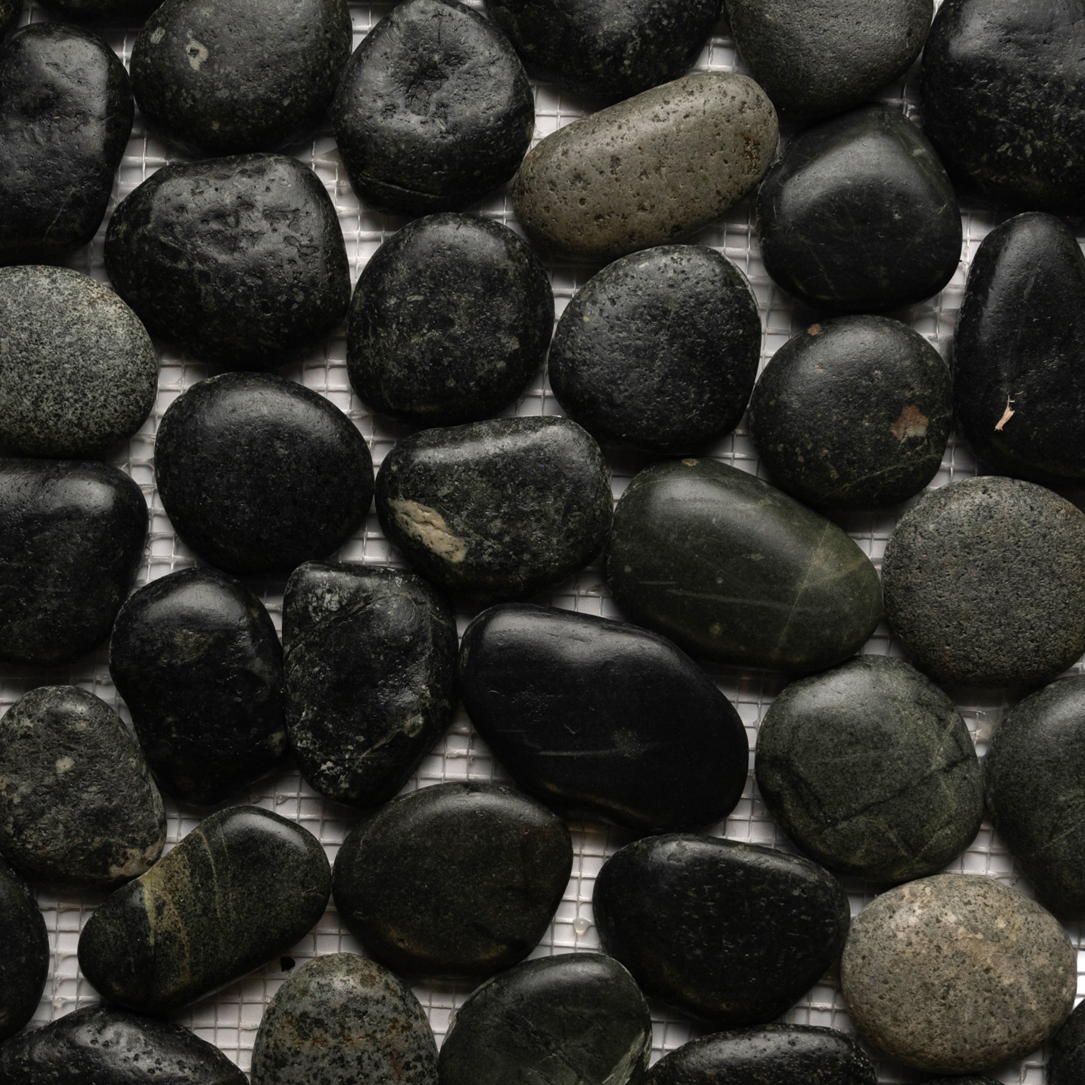 Exquisite Glazed Charcoal Black Pebble Tiles for Elegant Interiors