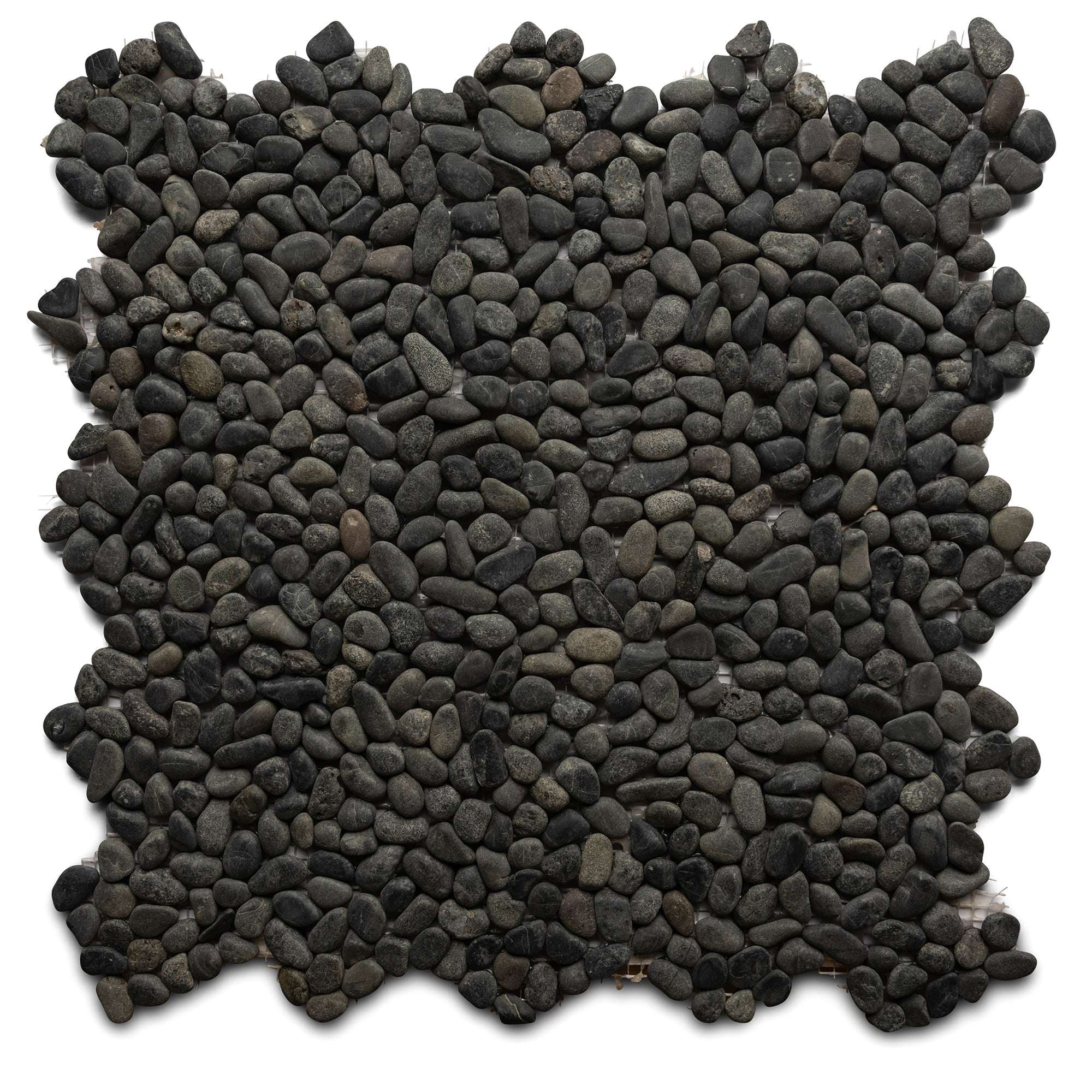 Sophisticated Mini Charcoal Pebble Tiles for Elegant Spaces