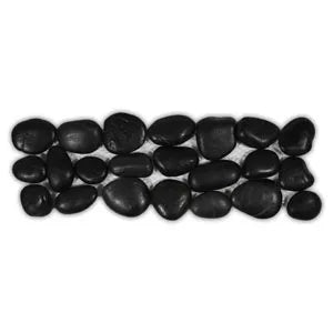 Sophisticated Polished Black Pebble Tile Border by Tile Hub