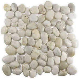 Polished White Pebble Tile