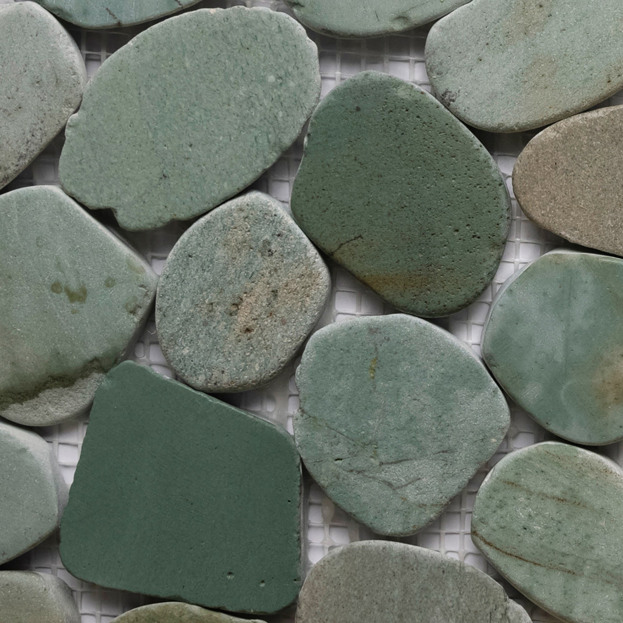 Serenity Unleashed: Exquisite Sliced Sea Green Pebble Tiles for Timeless Elegance