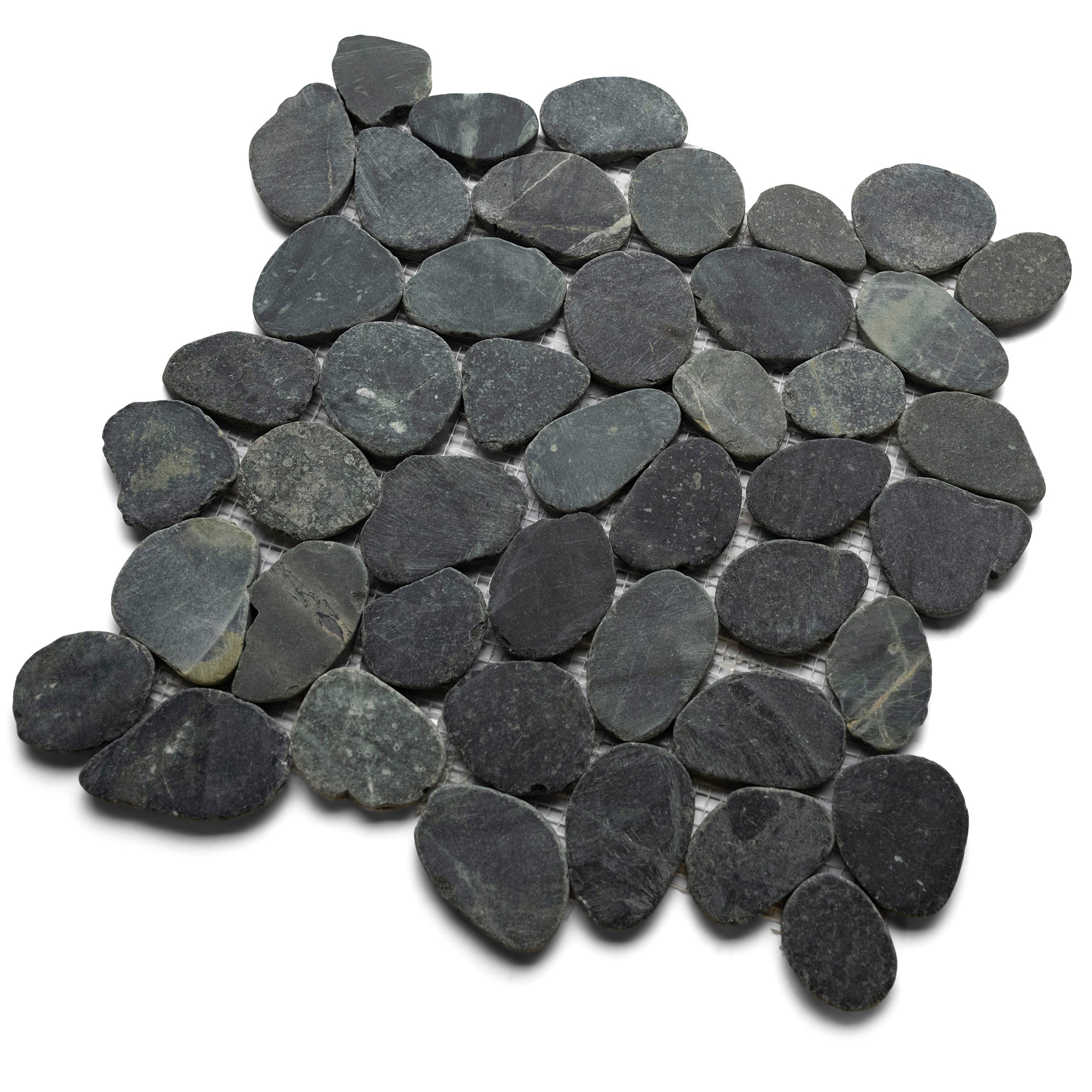 Sliced Charcoal Black Pebble Tile: Elevate Your Space with Natural Elegance