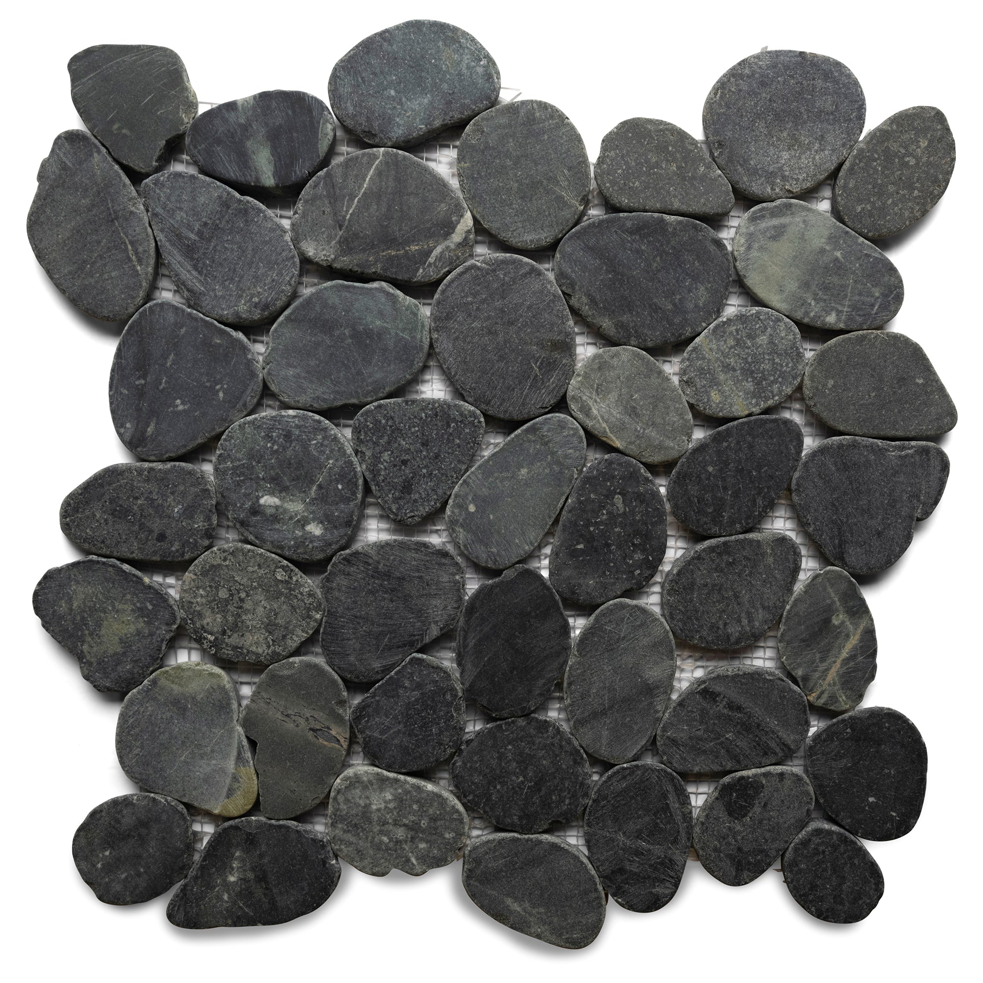 Sliced Charcoal Black Pebble Tile: Elevate Your Space with Natural Elegance